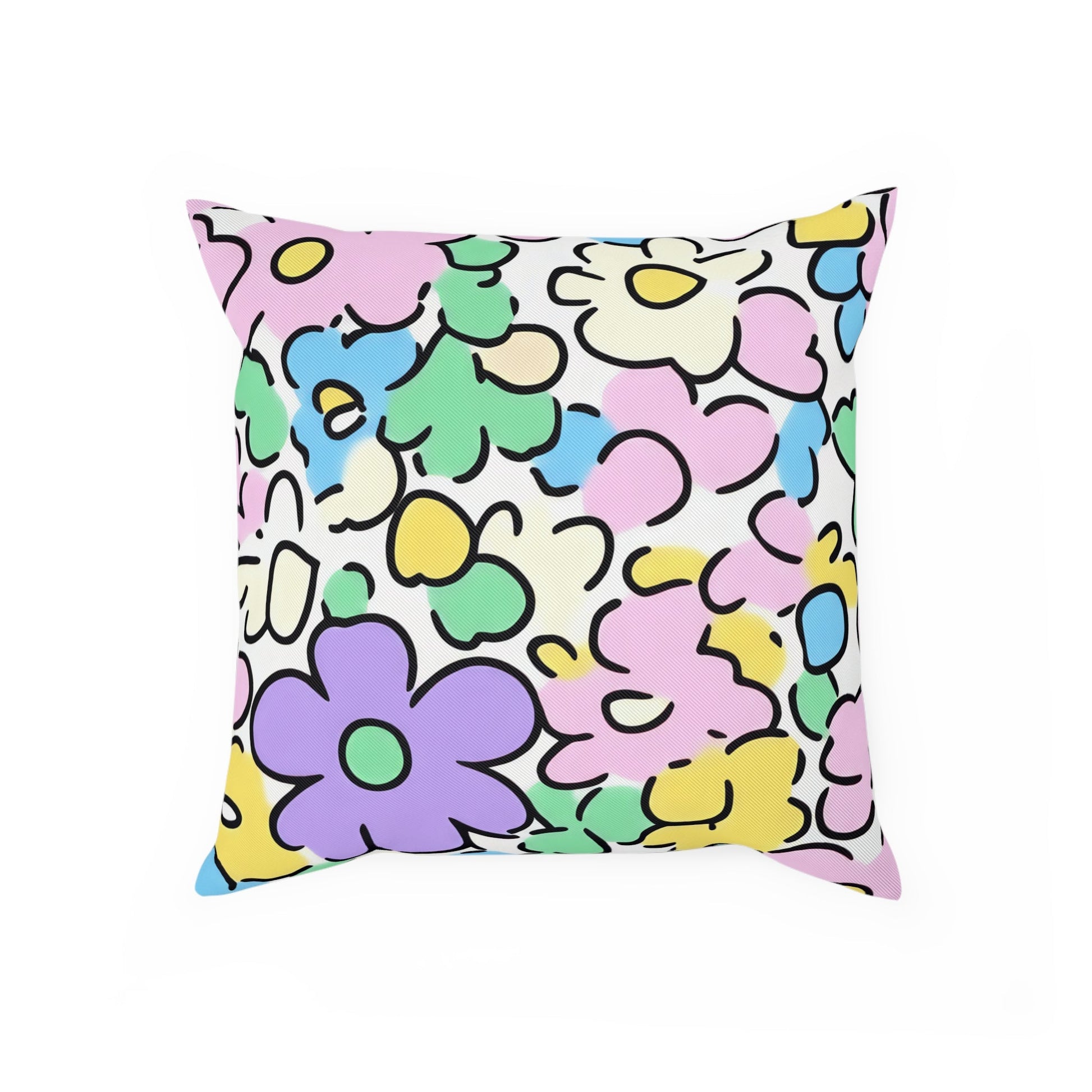 Pastel Floral Throw Pillow, Artsulli - Art is Long, Life is Short, Home Decor, Size, 15.7" × 15.7", , , , , 37656691618566468709