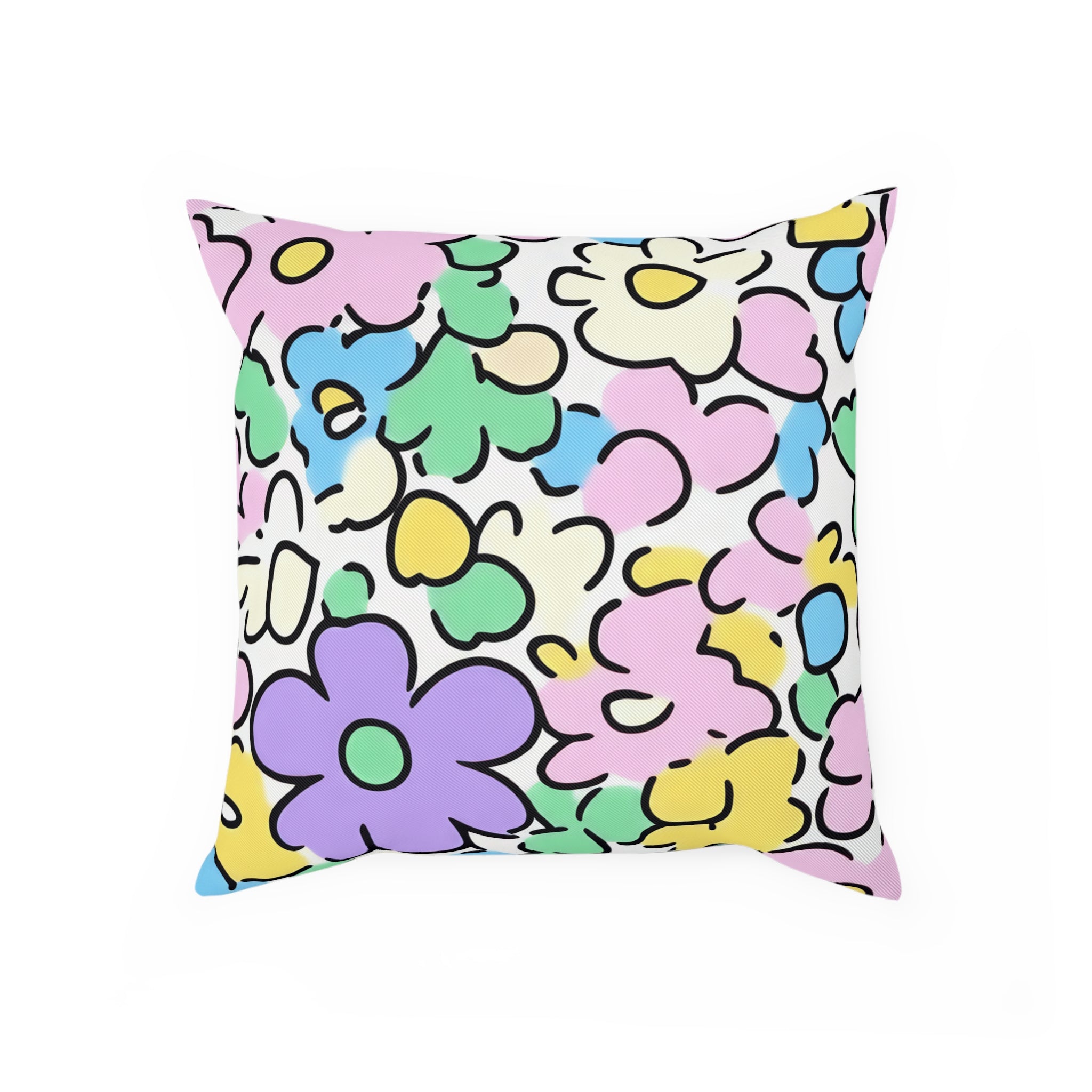 Pastel Floral Throw Pillow, Artsulli - Art is Long, Life is Short, Home Decor, Size, 15.7" × 15.7", , , , , 37656691618566468709