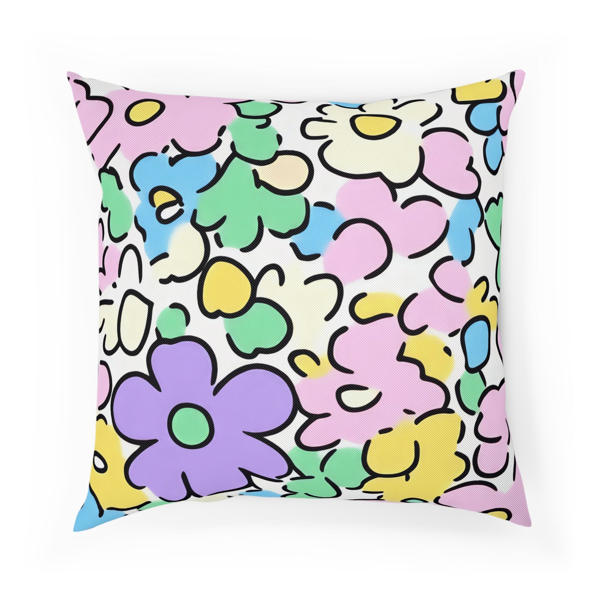Pastel Floral Throw Pillow, Artsulli - Art is Long, Life is Short, Home Decor, Size, 18.1" × 18.1", , , , , 25592746941129141747