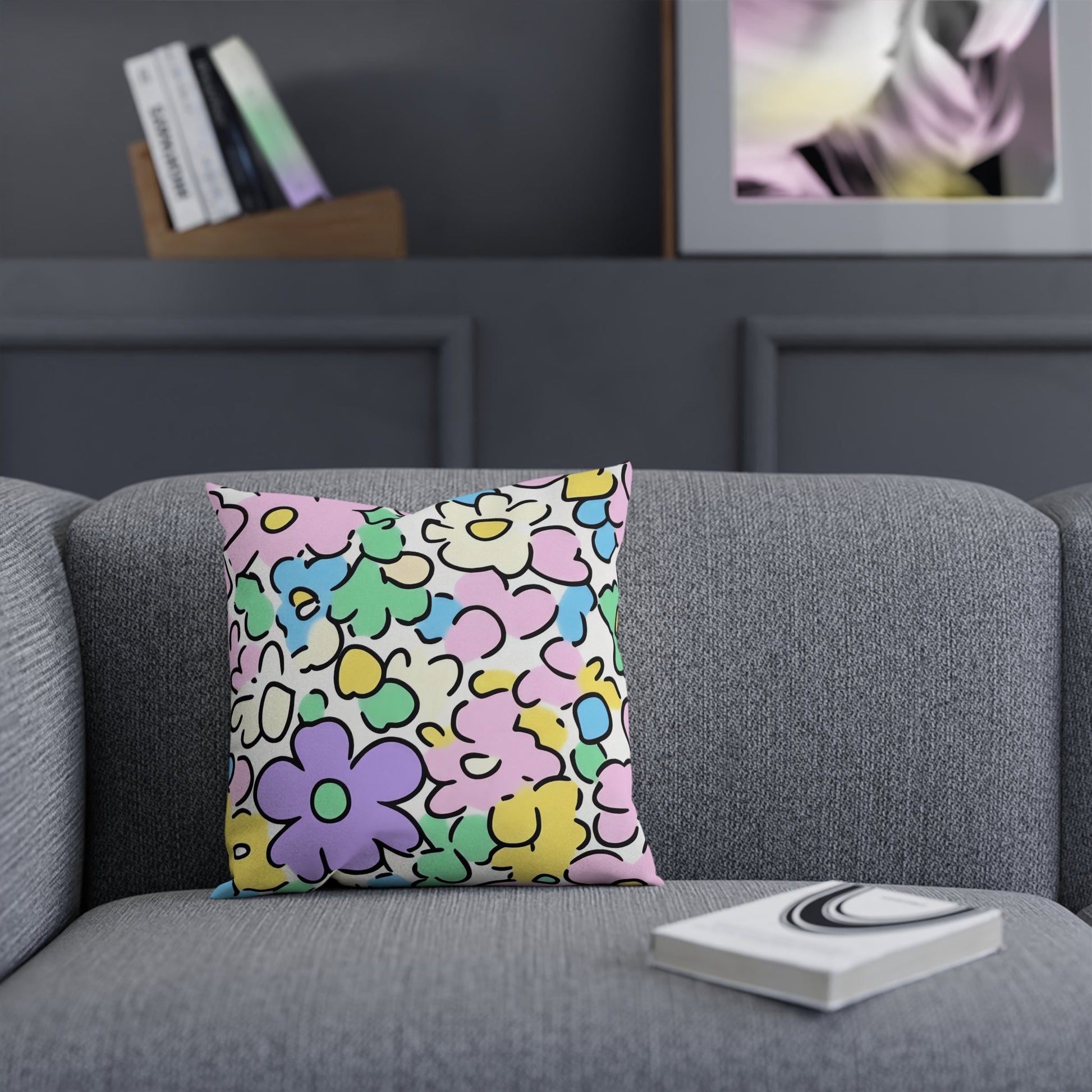 Pastel Floral Throw Pillow, Artsulli - Art is Long, Life is Short, Home Decor, , , , , , , 
