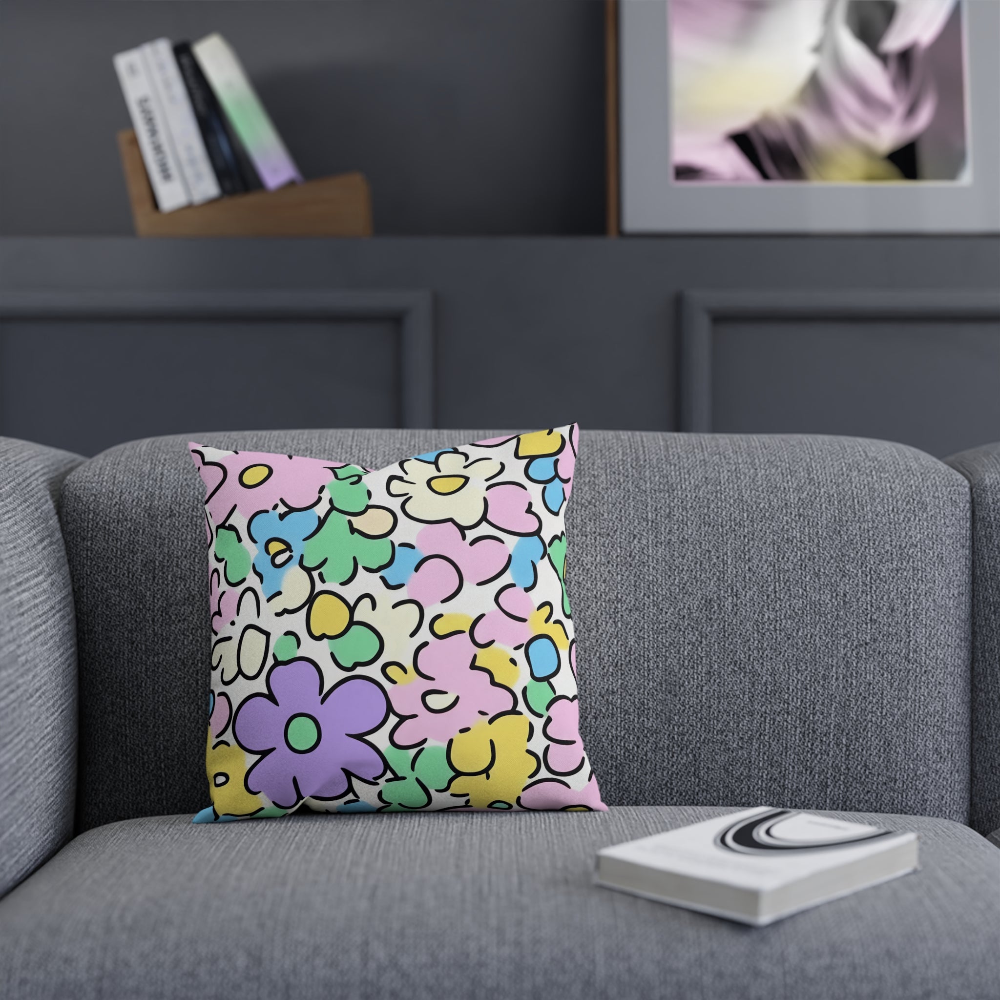 Pastel Floral Throw Pillow, Artsulli - Art is Long, Life is Short, Home Decor, , , , , , , 