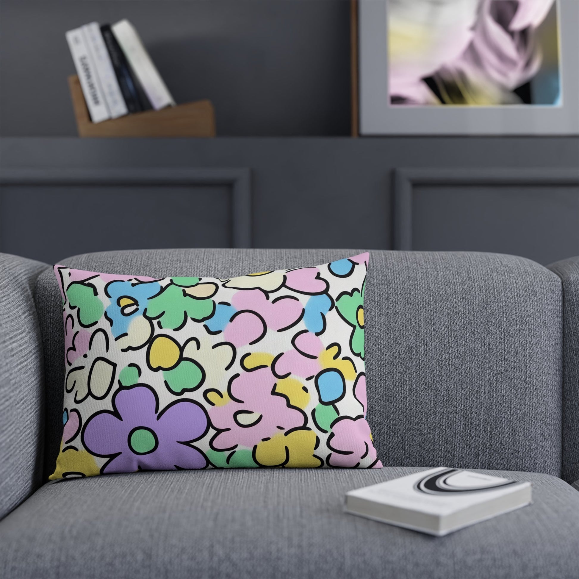 Pastel Floral Throw Pillow, Artsulli - Art is Long, Life is Short, Home Decor, , , , , , , 