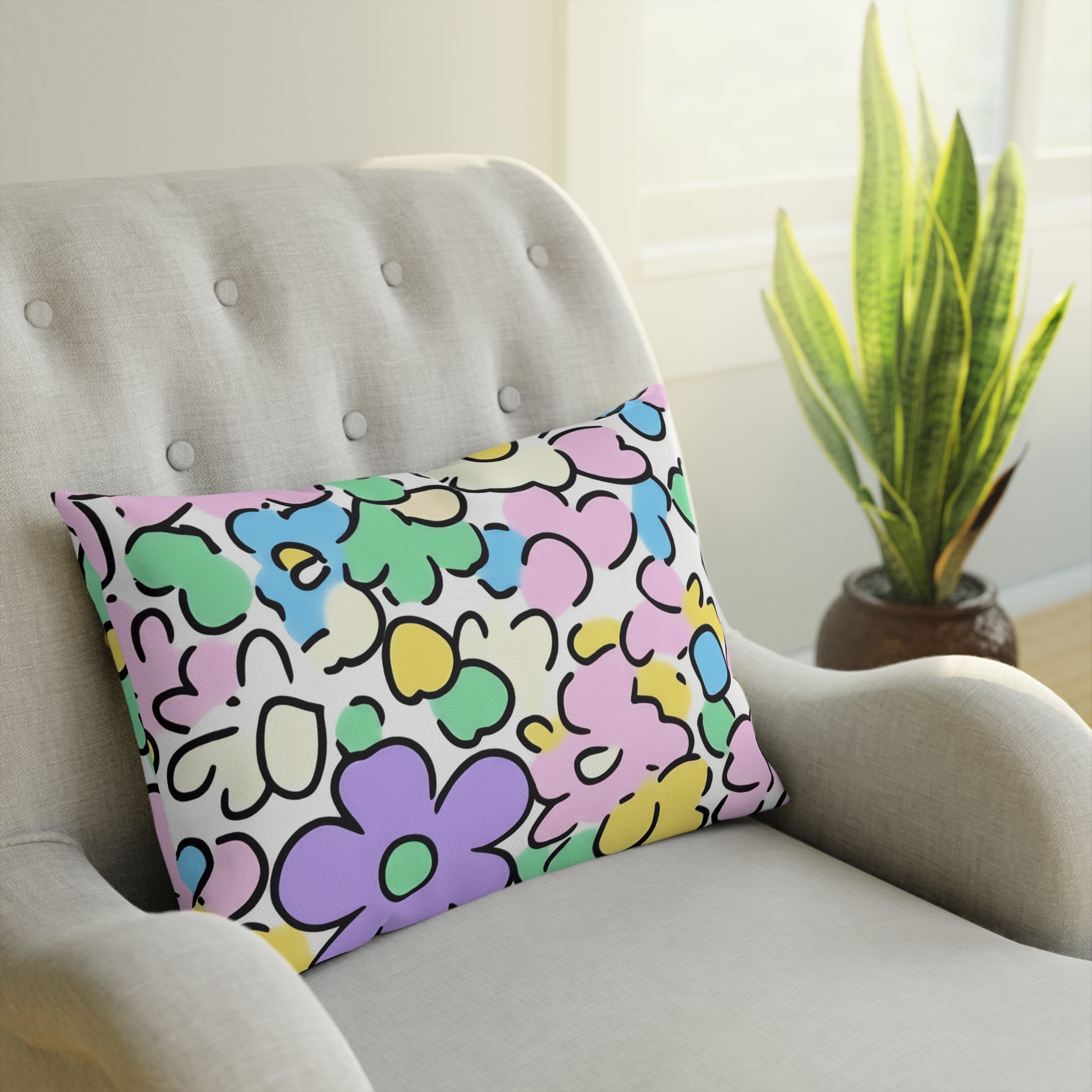 Pastel Floral Throw Pillow, Artsulli - Art is Long, Life is Short, Home Decor, , , , , , , 