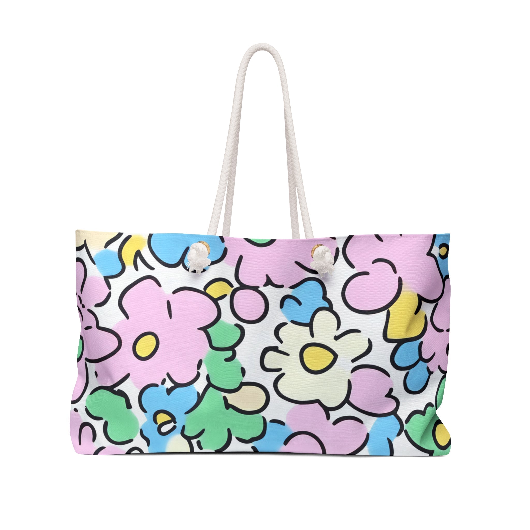 Pastel Floral Weekender Tote, Artsulli - Art is Long, Life is Short, Bags, Size, 24" × 13", , , , , 56240053816856819424