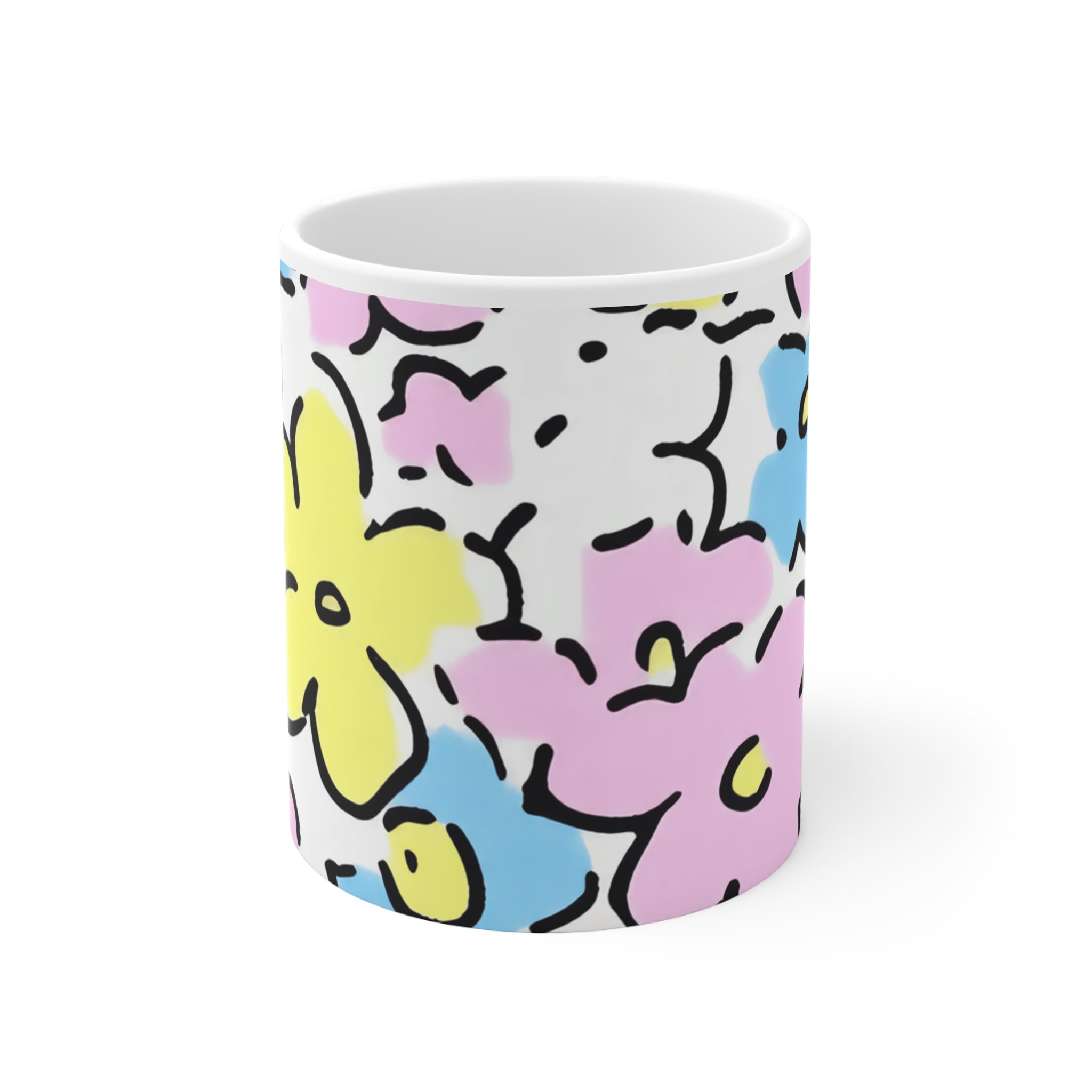 Printify Pastel Floral White Mug 2025