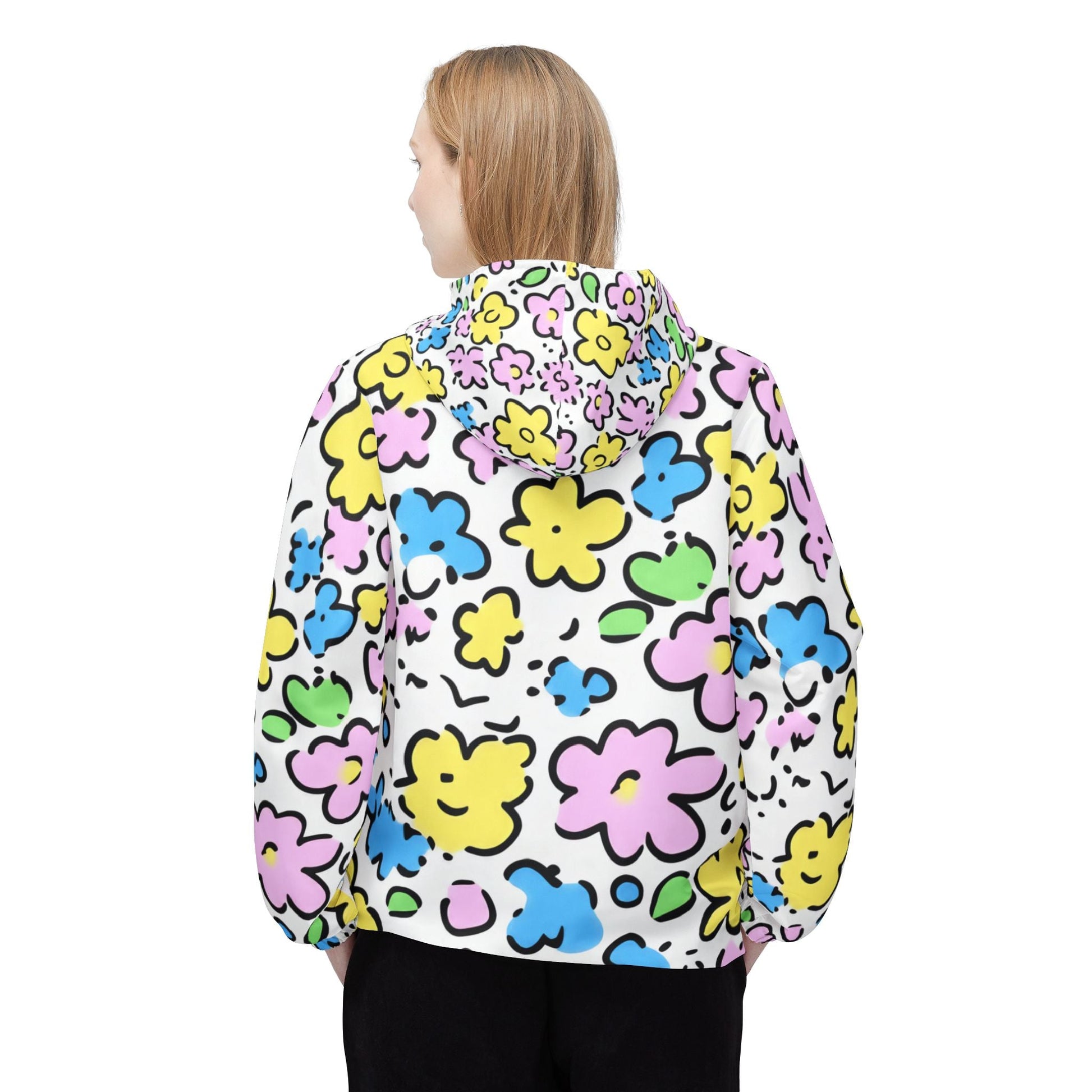 Pastel Floral Windbreaker Jacket, Artsulli - Art is Long, Life is Short, Outerwear, , , , , , , 