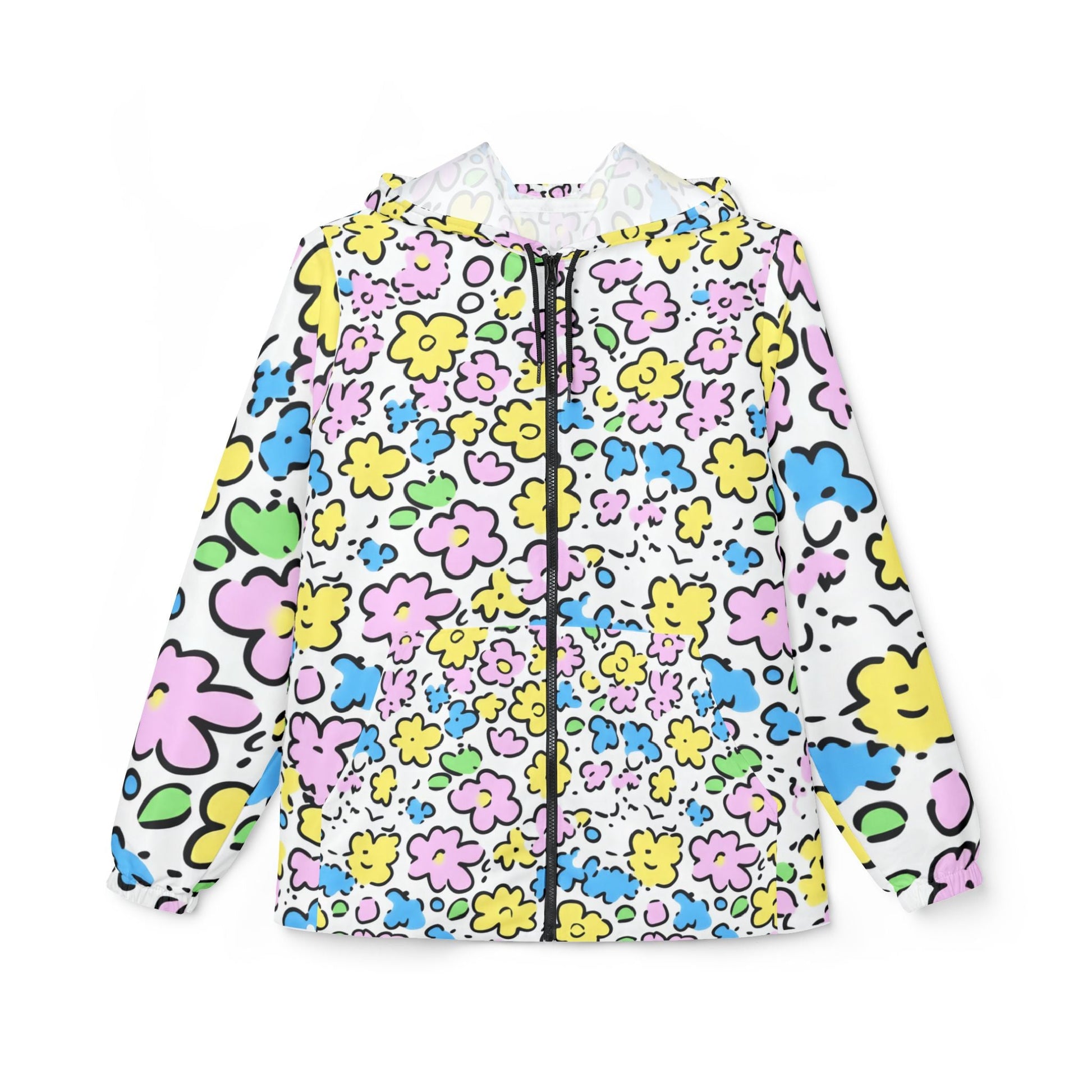 Pastel Floral Windbreaker Jacket, Artsulli - Art is Long, Life is Short, Outerwear, Size, XS, , , , , 20966666035254806251