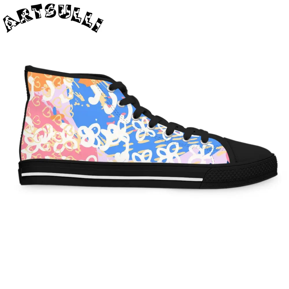 Pastel Floral Womens High Breathable Polyester Canvas Sneakers, Artsulli - Art is Long, Life is Short, Shoes, , , , , , , 