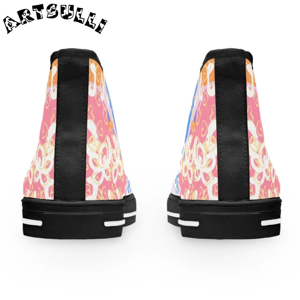 Pastel Floral Womens High Breathable Polyester Canvas Sneakers, Artsulli - Art is Long, Life is Short, Shoes, , , , , , , 