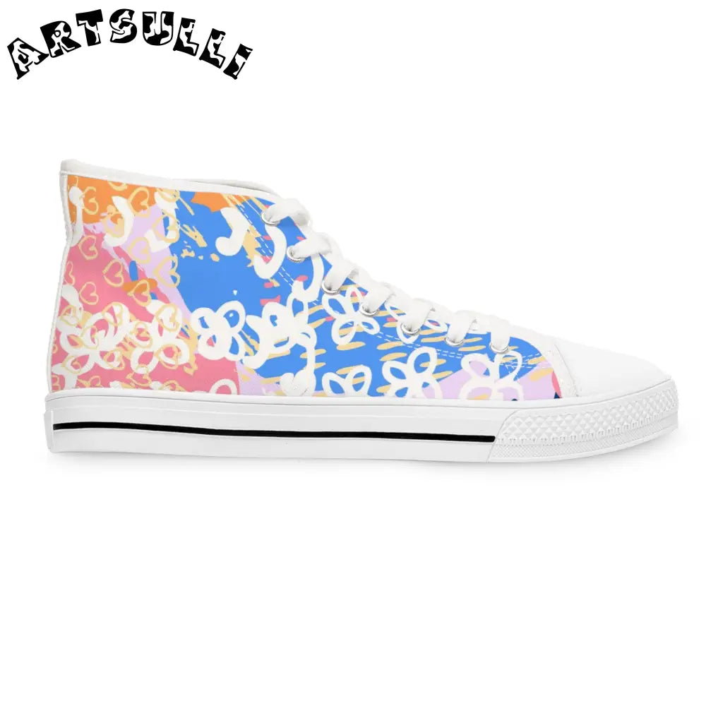 Pastel Floral Womens High Breathable Polyester Canvas Sneakers, Artsulli - Art is Long, Life is Short, Shoes, , , , , , , 