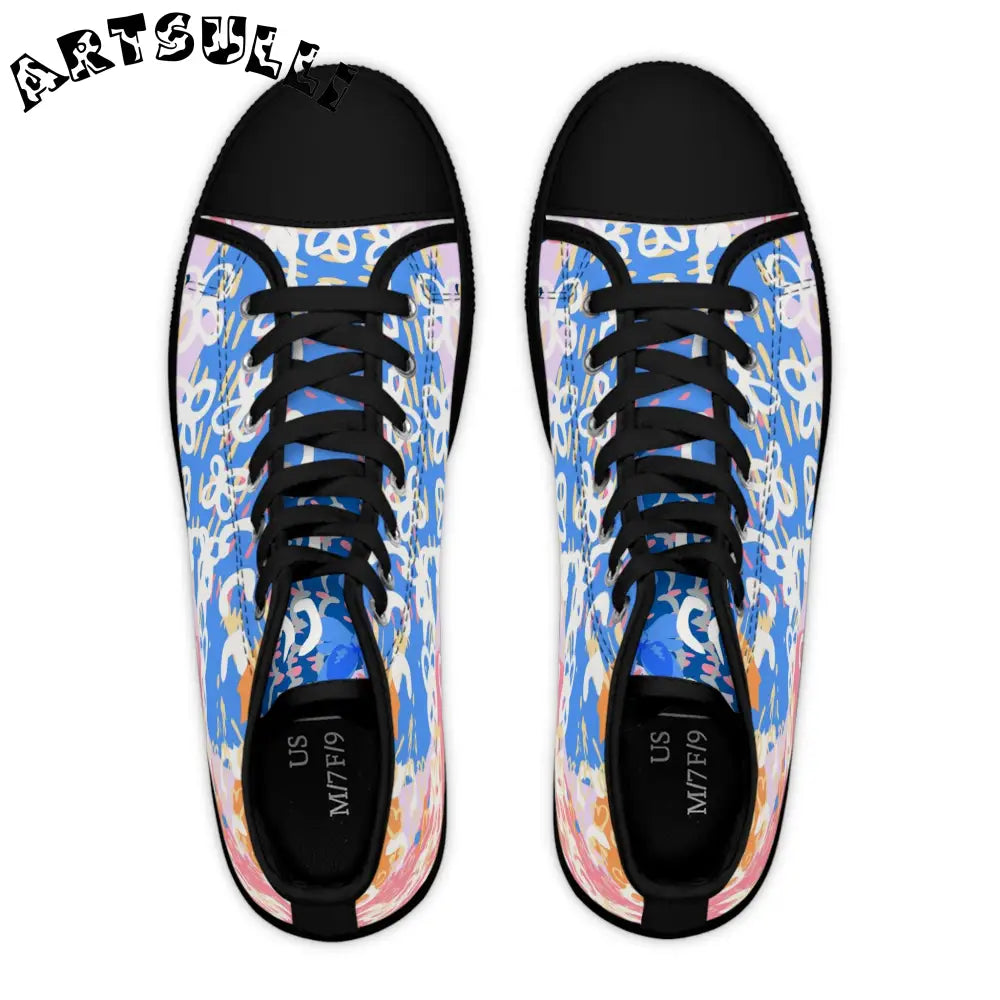 Pastel Floral Womens High Breathable Polyester Canvas Sneakers, Artsulli - Art is Long, Life is Short, Shoes, , , , , , , 