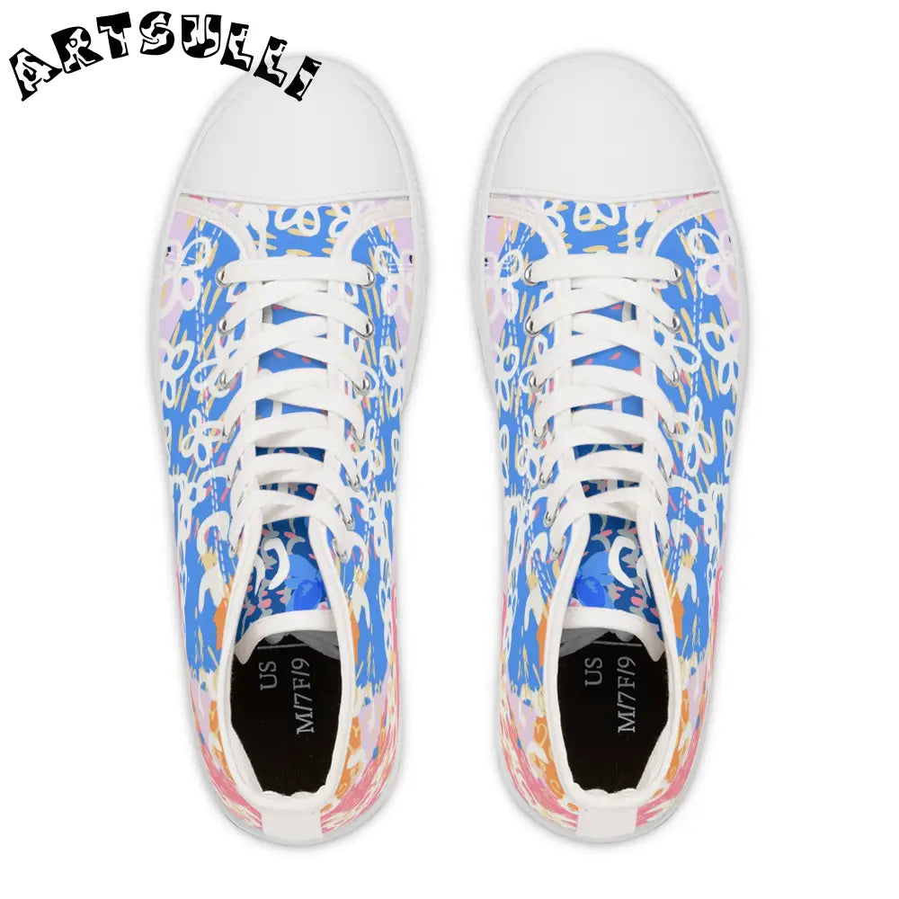 Pastel Floral Womens High Breathable Polyester Canvas Sneakers, Artsulli - Art is Long, Life is Short, Shoes, , , , , , , 