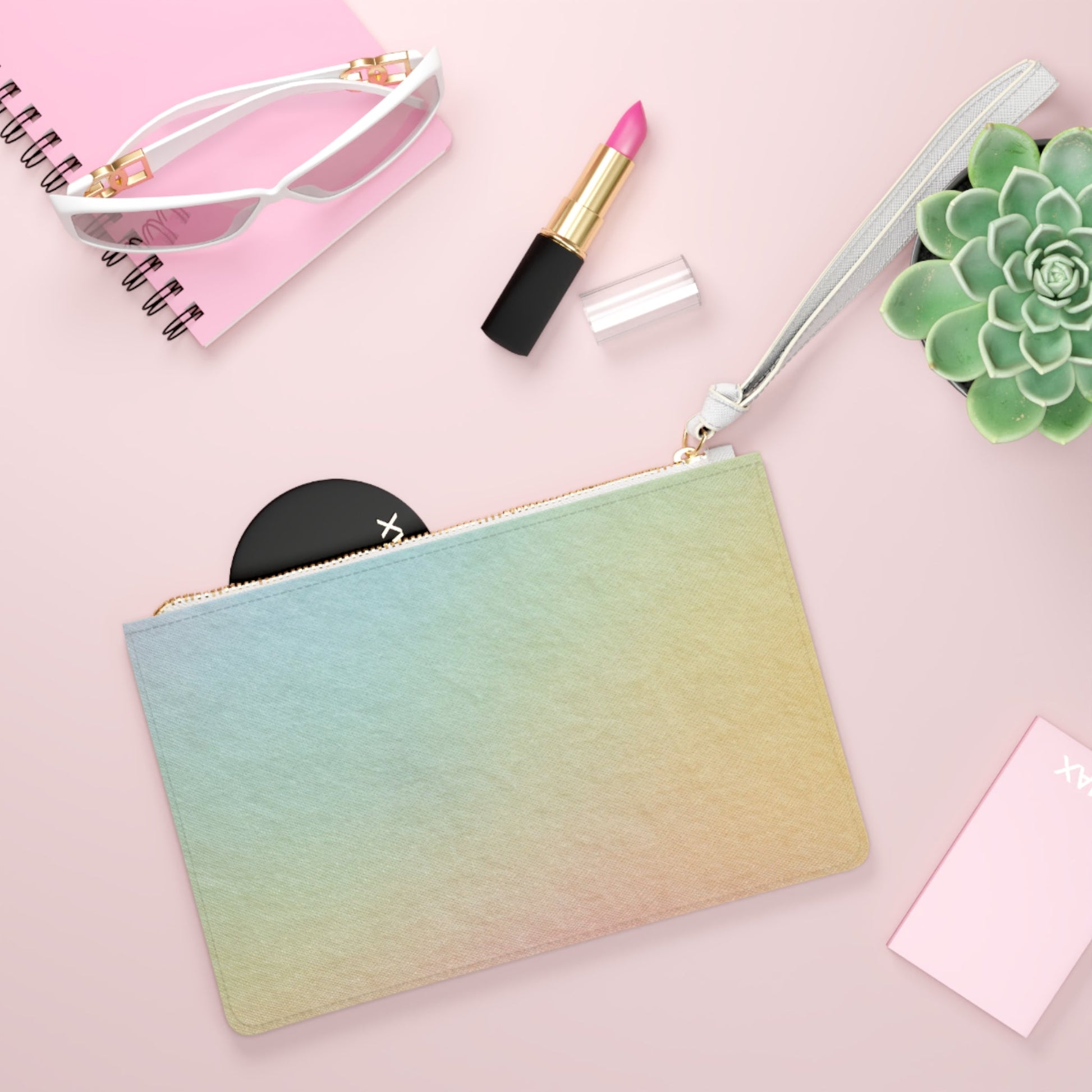Printify Pastel Gradient Wristlet Clutch Bag 2025
