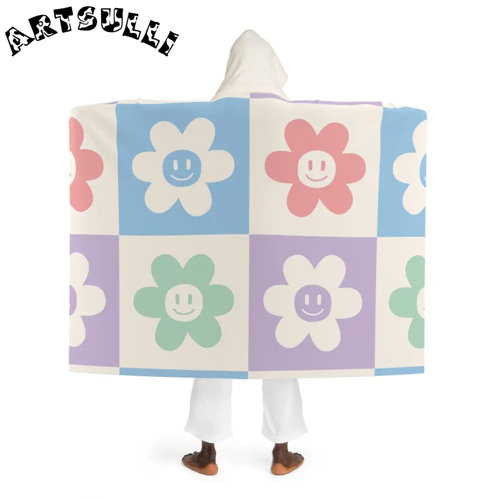 Pastel Heart Hooded Fleece Blanket, Artsulli - Art is Long, Life is Short, All Over Prints, , , , , , , 