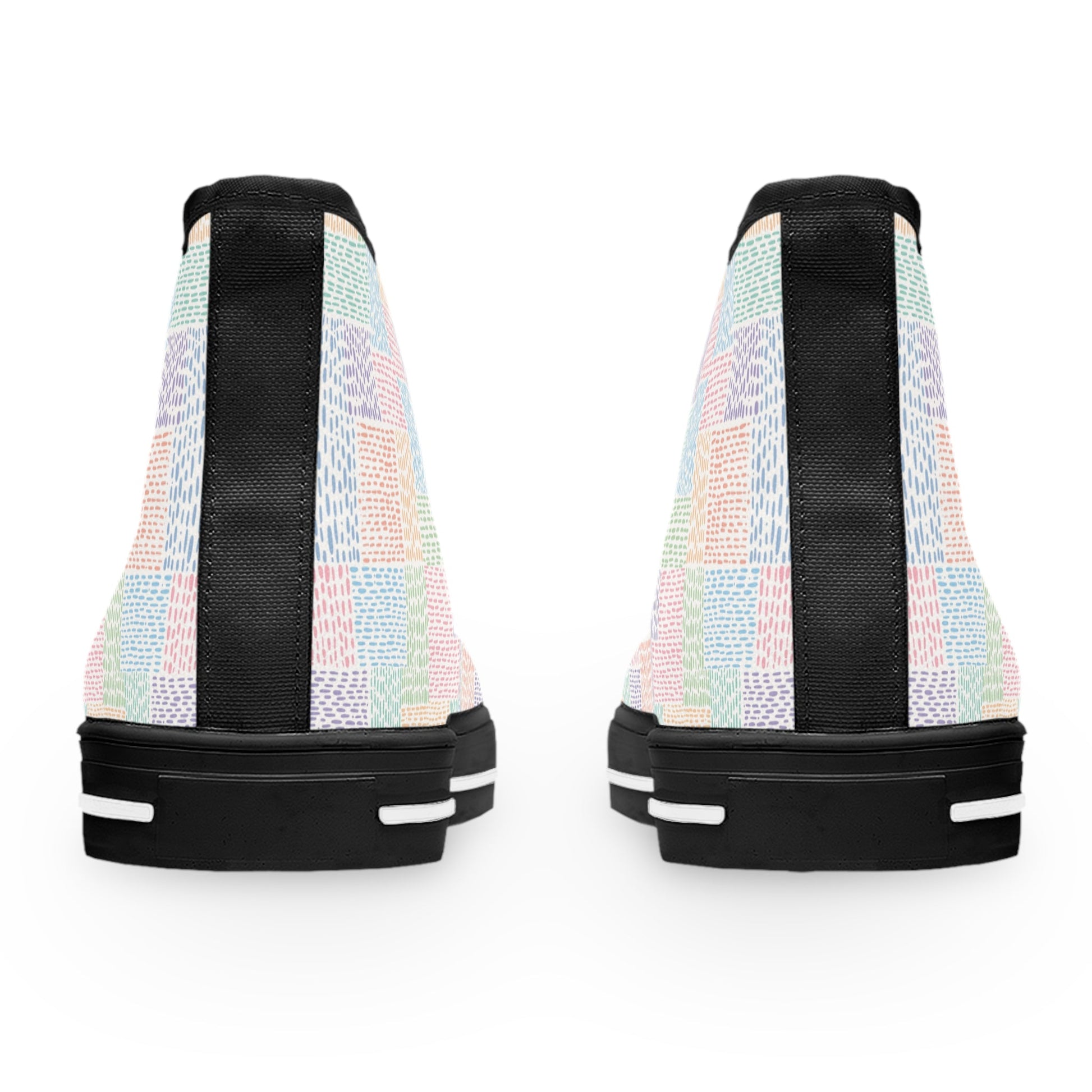 Pastel Rainbow Canvas High-Top Sneakers, Artsulli - Art is Long, Life is Short, Shoes, , , , , , , 