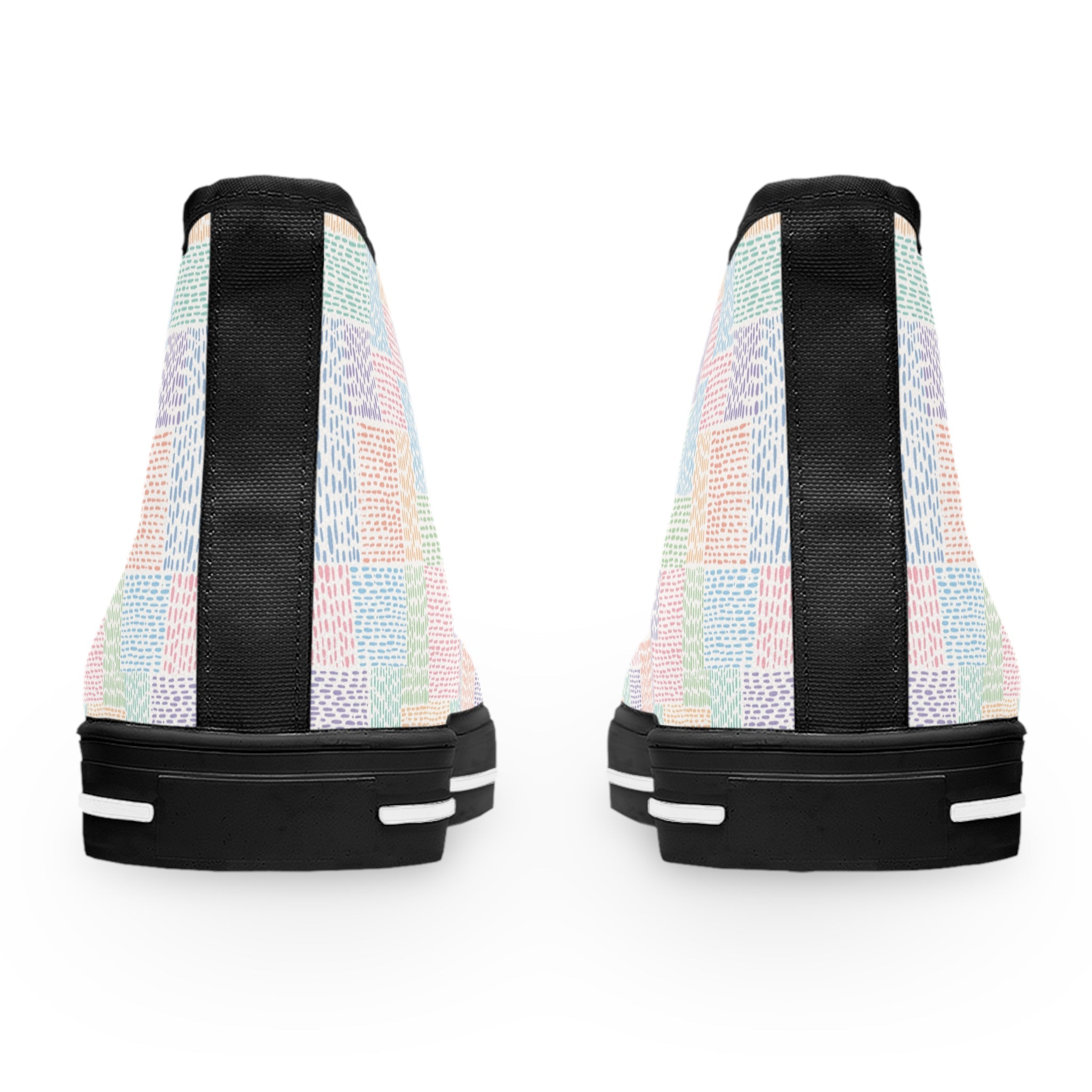 Pastel Rainbow Canvas High-Top Sneakers, Artsulli - Art is Long, Life is Short, Shoes, , , , , , , 