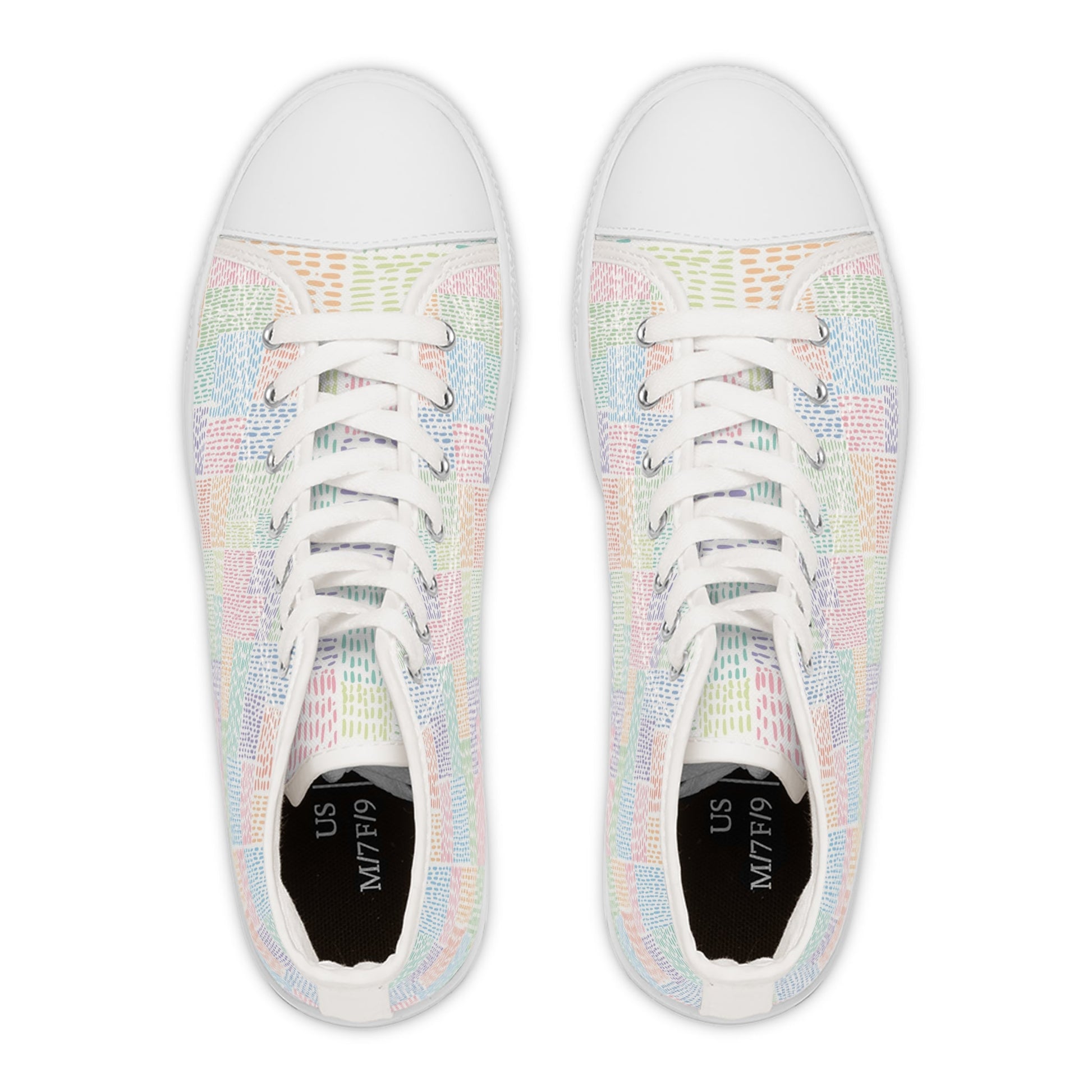 Pastel Rainbow Canvas High-Top Sneakers, Artsulli - Art is Long, Life is Short, Shoes, , , , , , , 