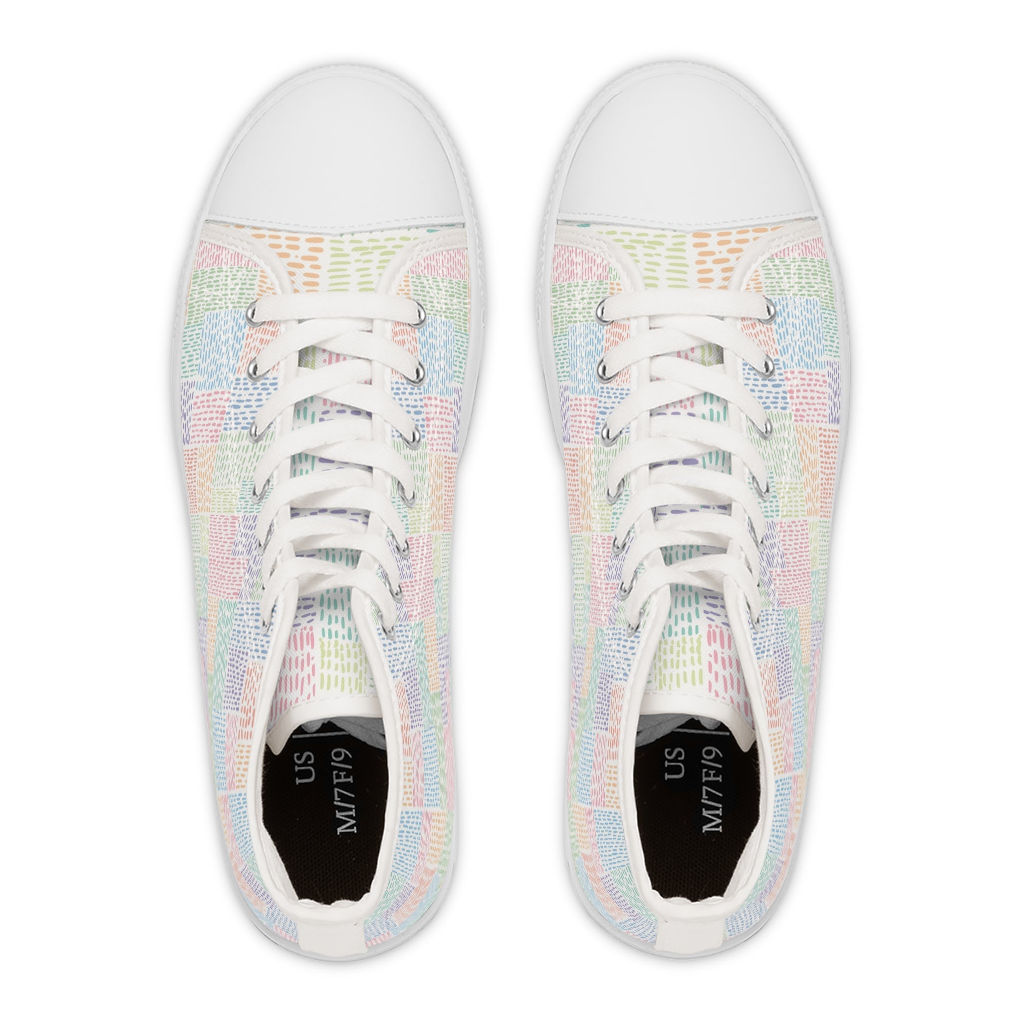 Pastel Rainbow Canvas High-Top Sneakers, Artsulli - Art is Long, Life is Short, Shoes, , , , , , , 