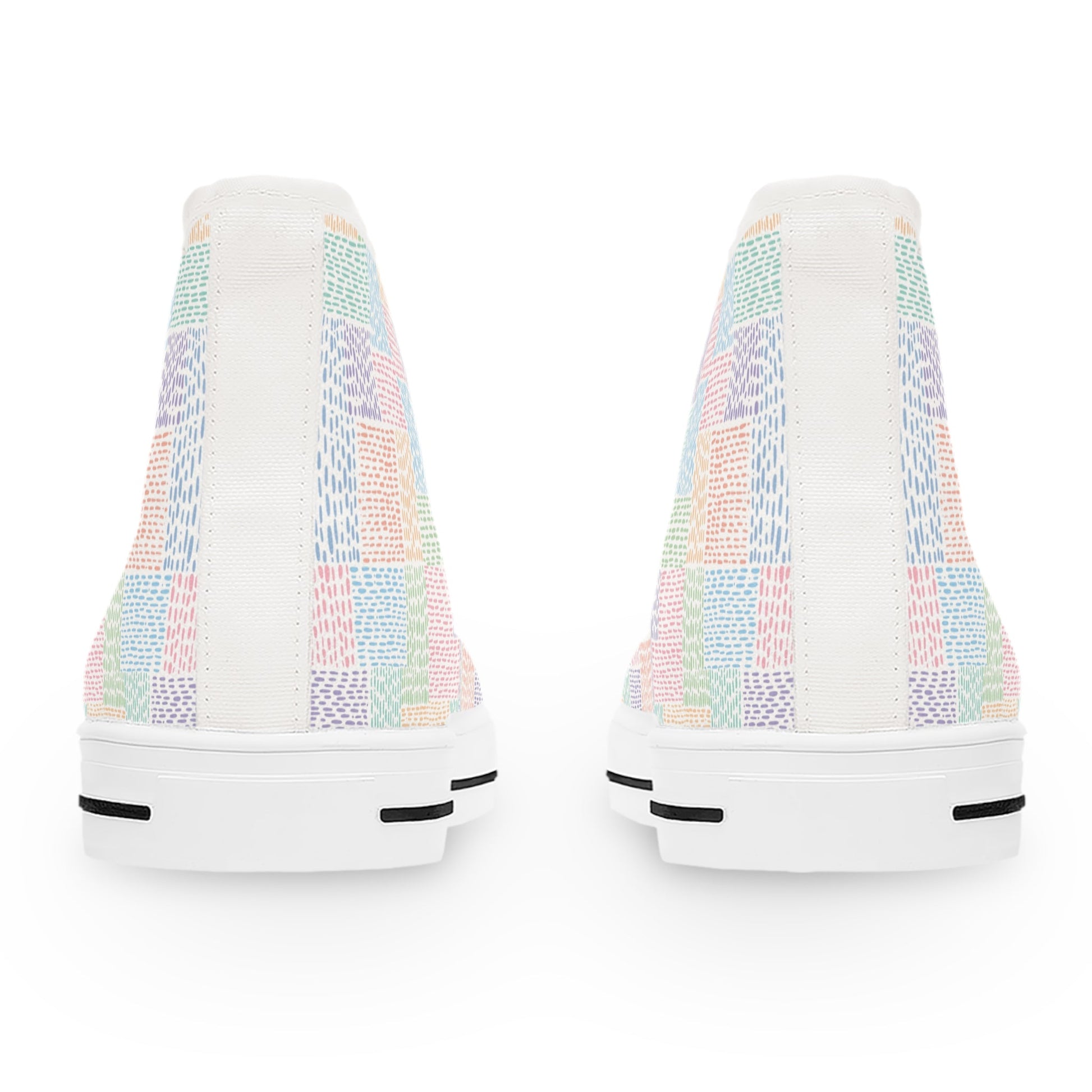 Pastel Rainbow Canvas High-Top Sneakers, Artsulli - Art is Long, Life is Short, Shoes, , , , , , , 