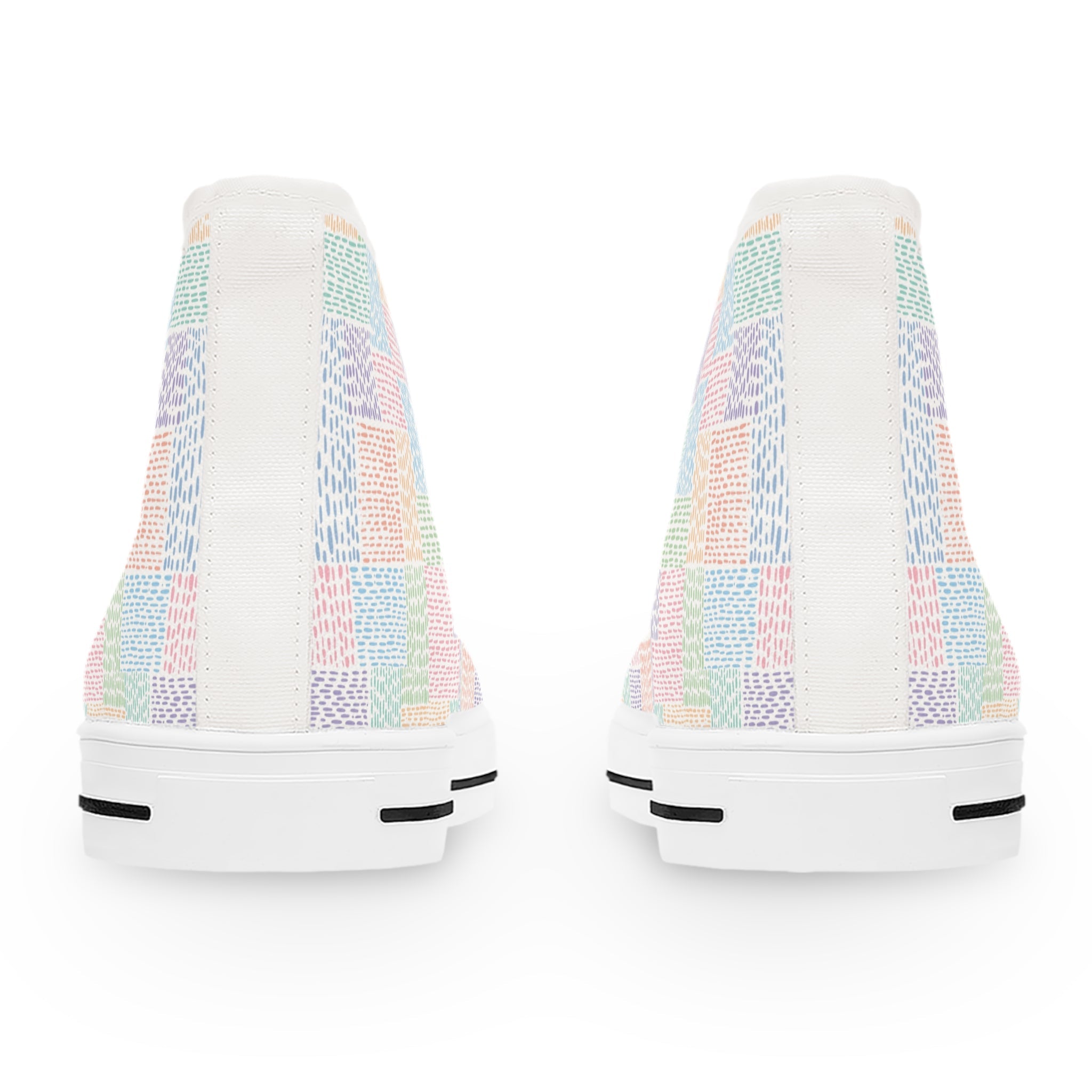 Pastel Rainbow Canvas High-Top Sneakers, Artsulli - Art is Long, Life is Short, Shoes, , , , , , , 