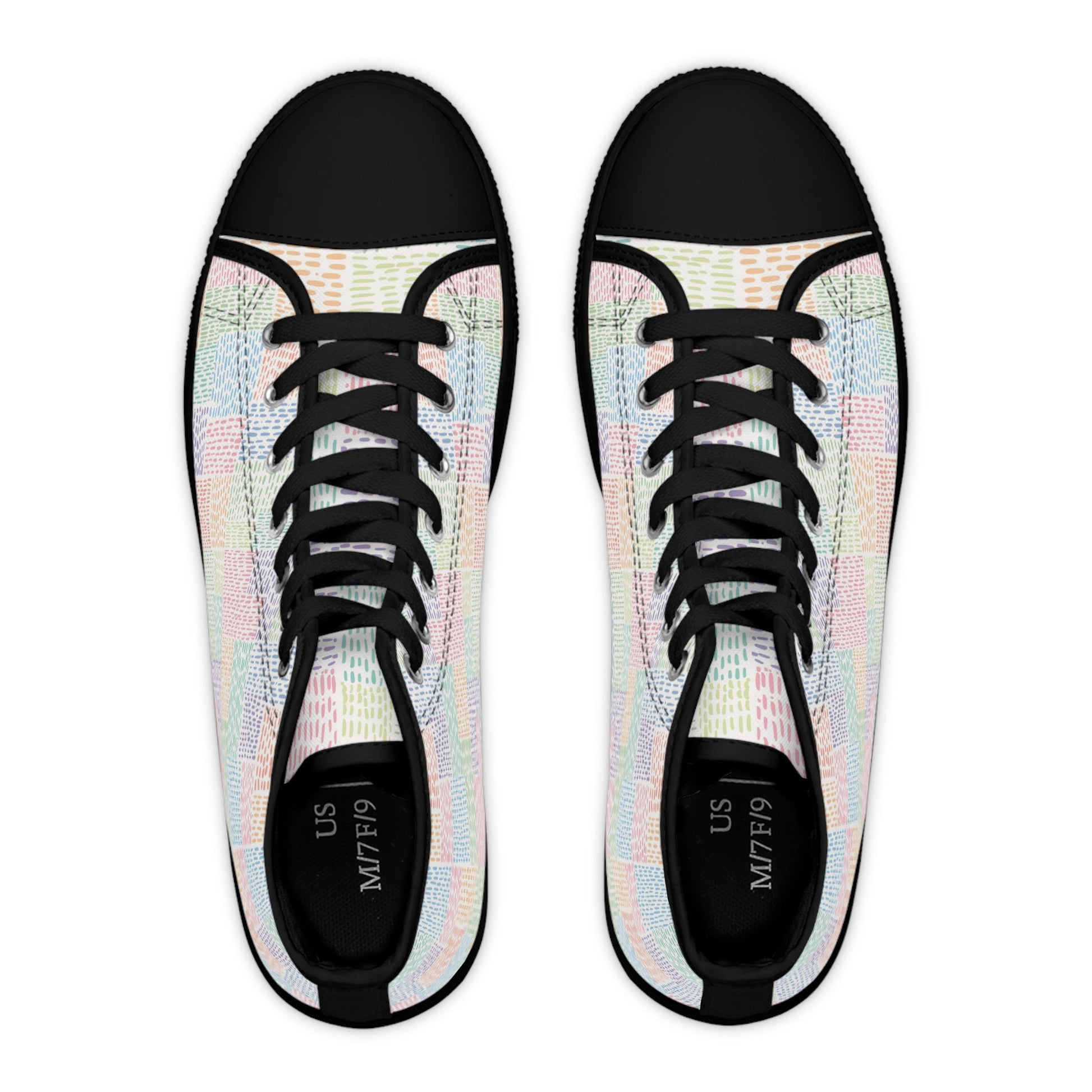 Pastel Rainbow Canvas High-Top Sneakers, Artsulli - Art is Long, Life is Short, Shoes, , , , , , , 