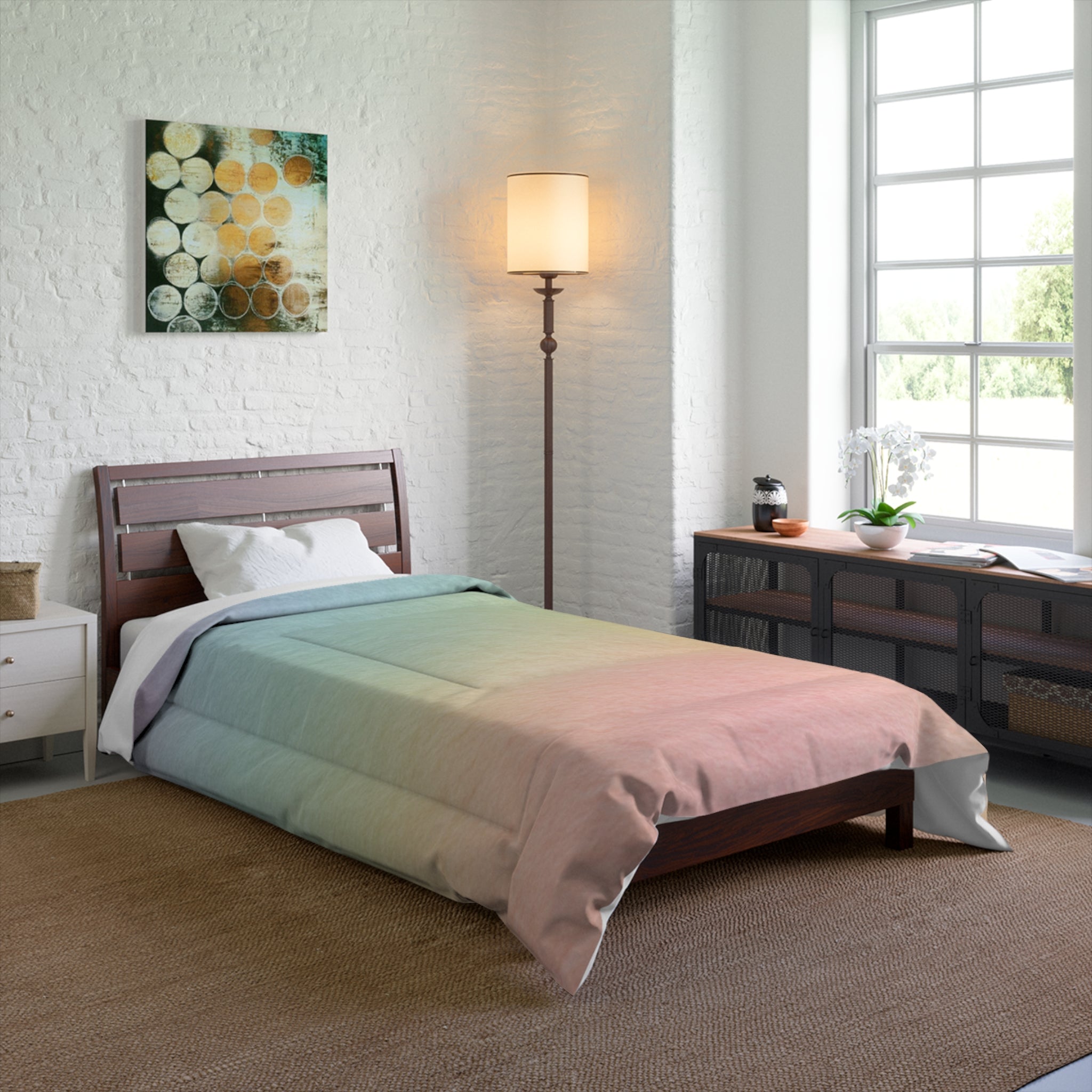 Printify Pastel Rainbow Gradient Comforter 2025