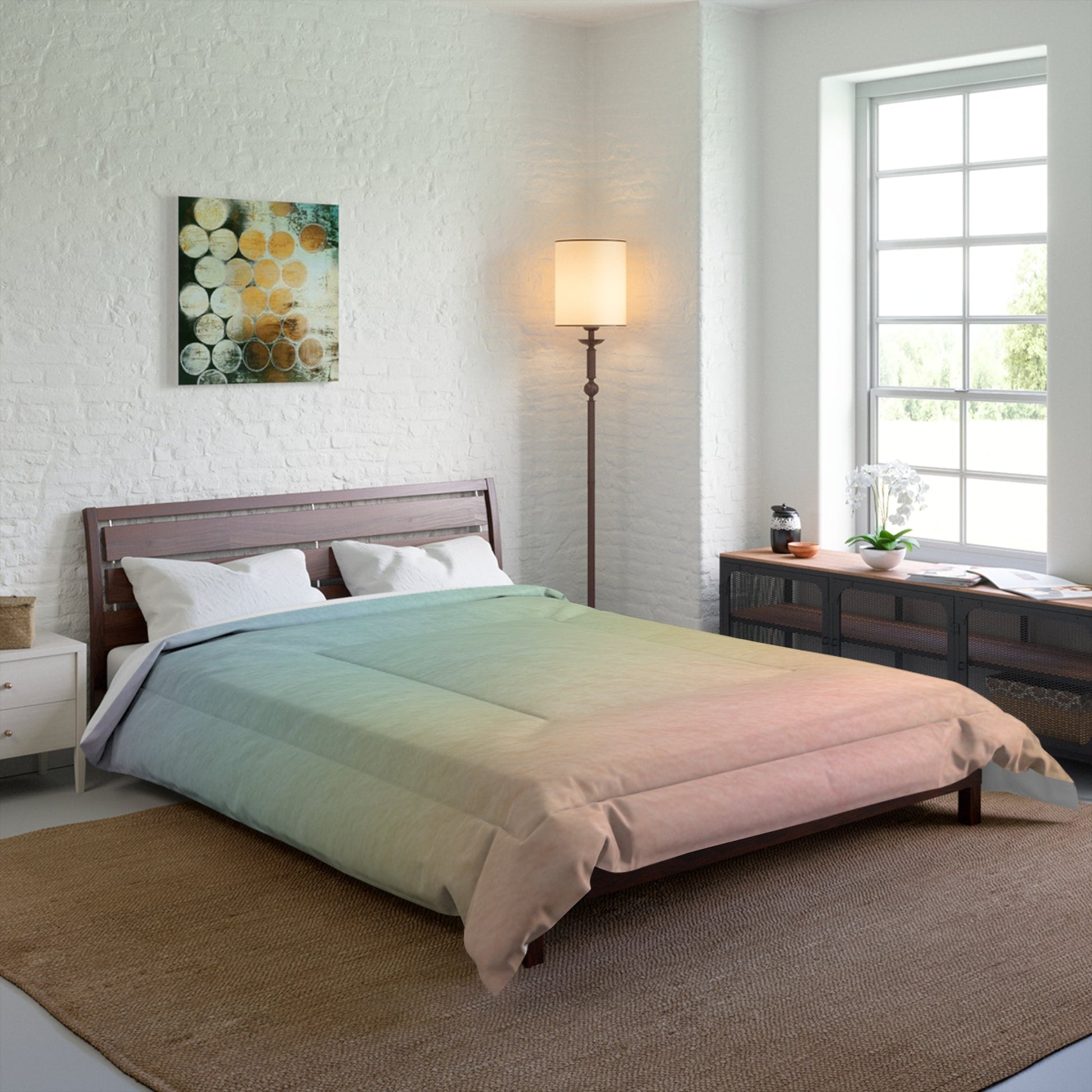 Printify Pastel Rainbow Gradient Comforter 2025
