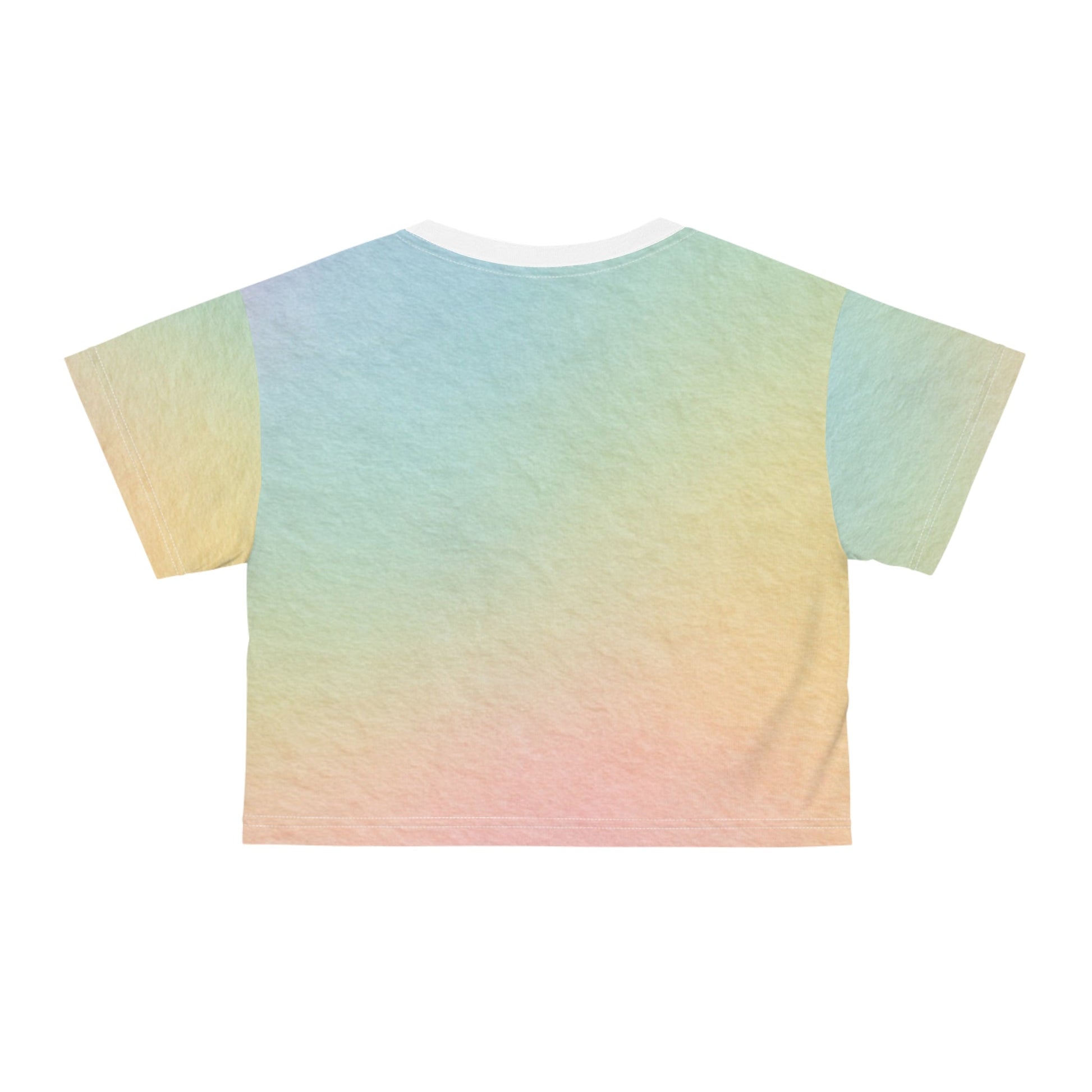Printify Pastel Rainbow Gradient Crop Tee 2025