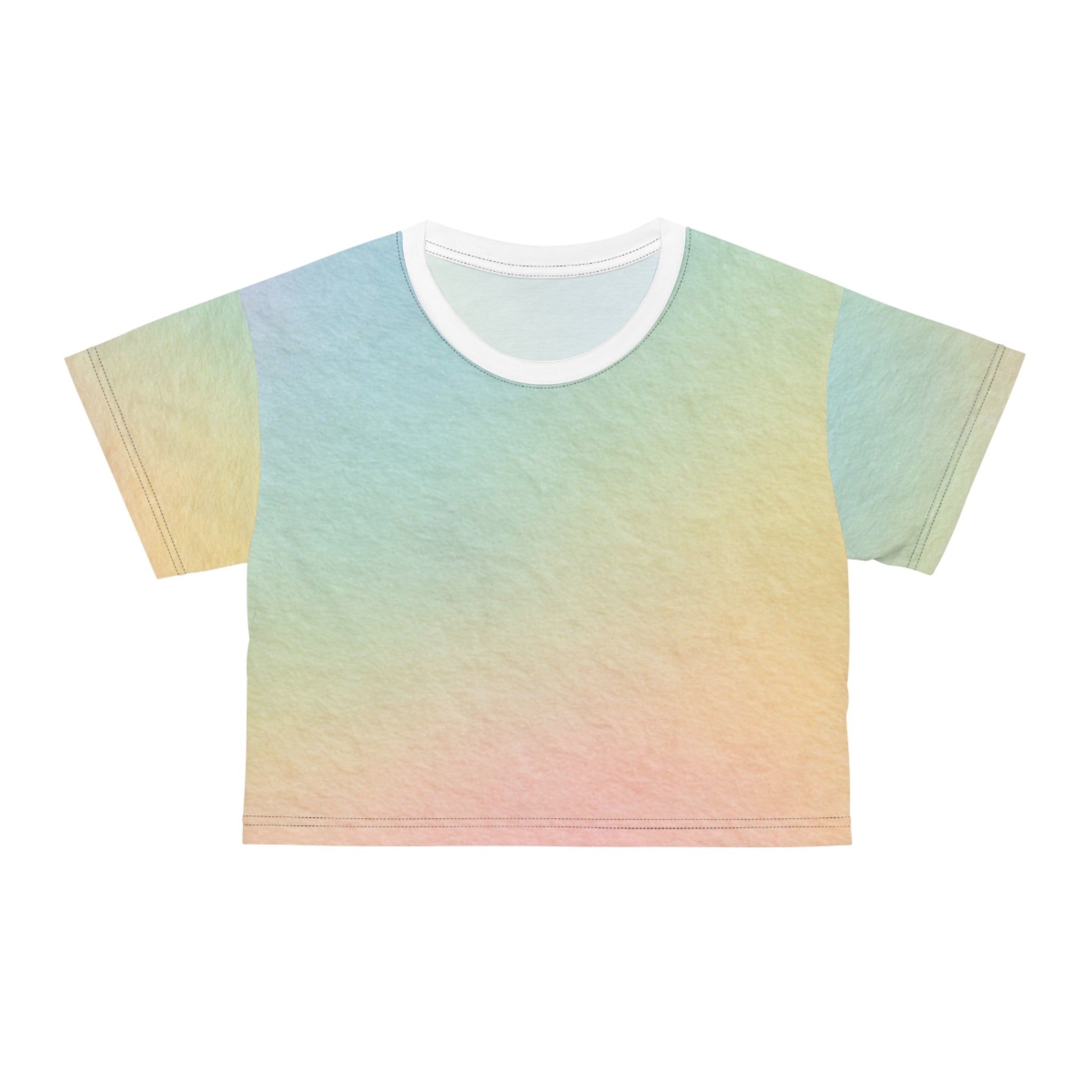 Printify Pastel Rainbow Gradient Crop Tee 2025