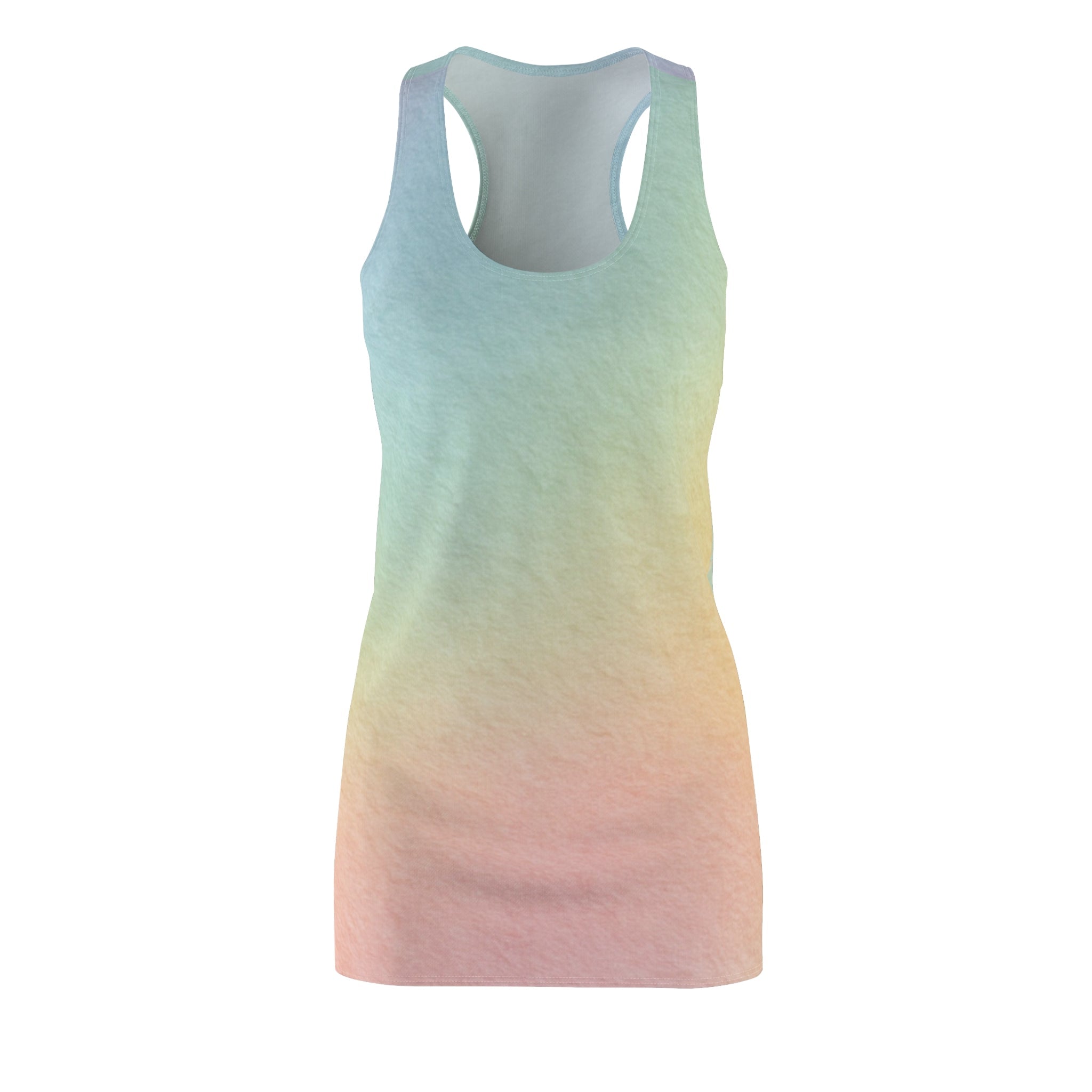 Pastel Rainbow Gradient Racerback Dress, Artsulli - Art is Long, Life is Short, All Over Prints, Size, XS, , , , , 14108080658284300666