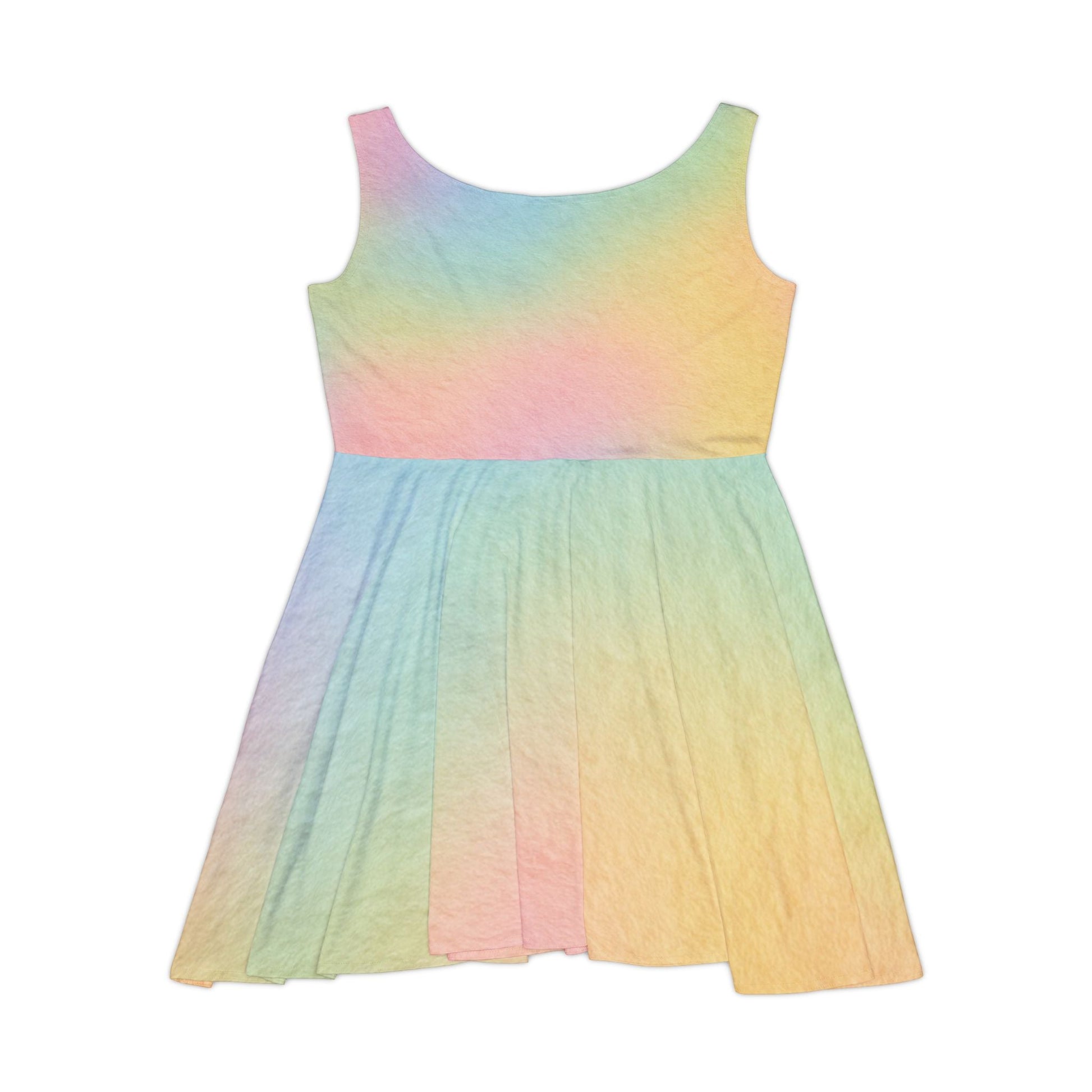 Pastel Rainbow Gradient Skater Dress, Artsulli - Art is Long, Life is Short, All Over Prints, , , , , , , 