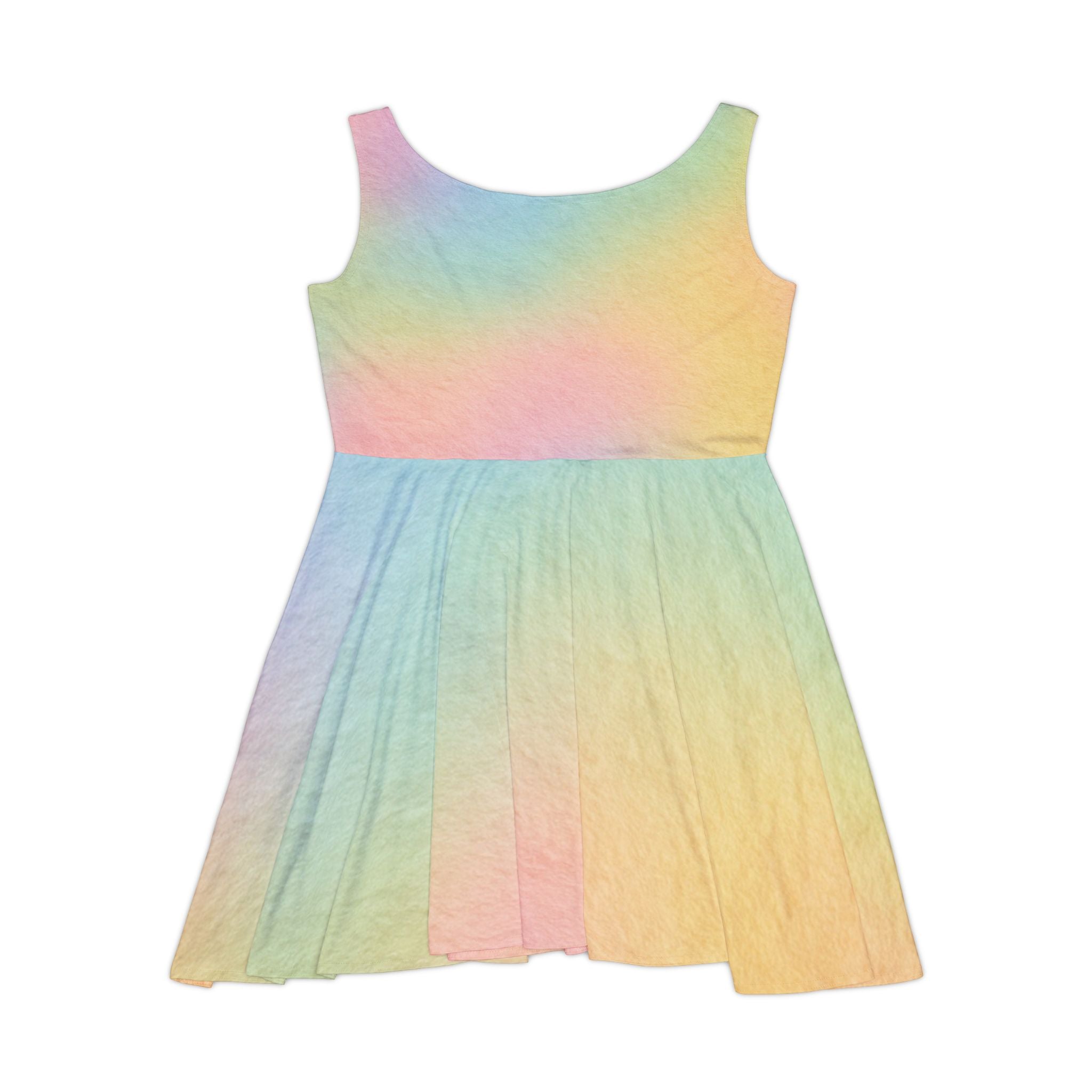 Pastel Rainbow Gradient Skater Dress, Artsulli - Art is Long, Life is Short, All Over Prints, , , , , , , 