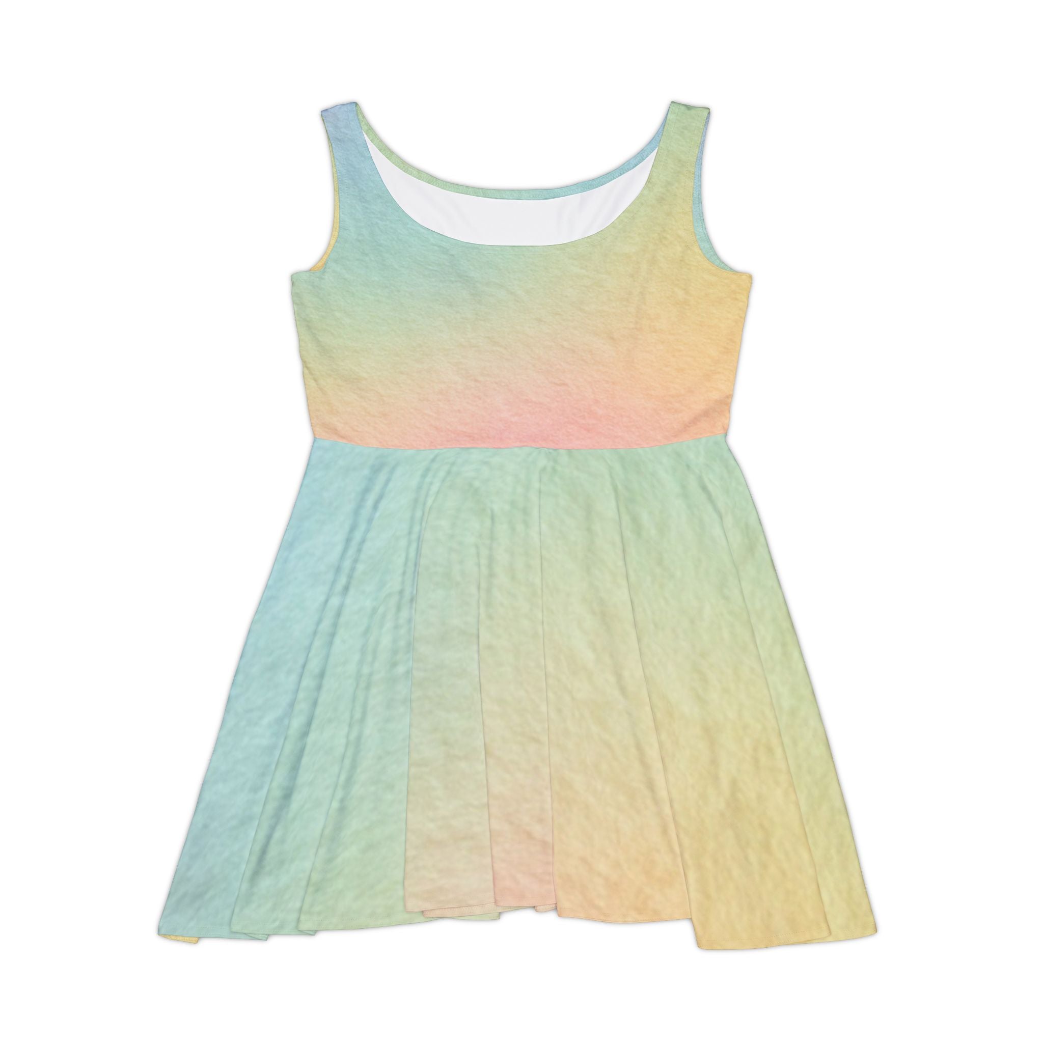 Pastel Rainbow Gradient Skater Dress, Artsulli - Art is Long, Life is Short, All Over Prints, Size, XS, , , , , 28925500272285183384