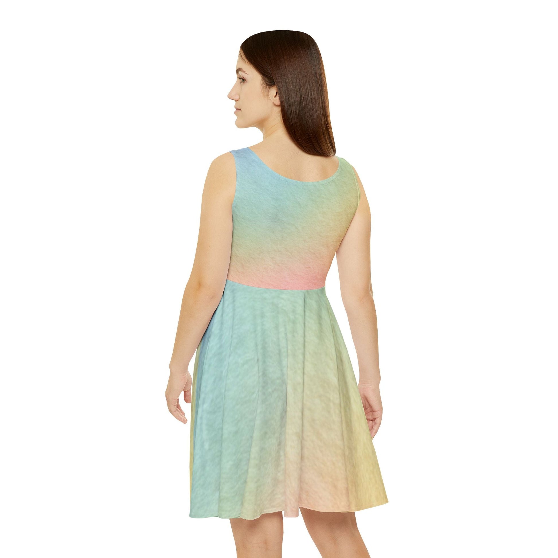 Pastel Rainbow Gradient Skater Dress, Artsulli - Art is Long, Life is Short, All Over Prints, , , , , , , 