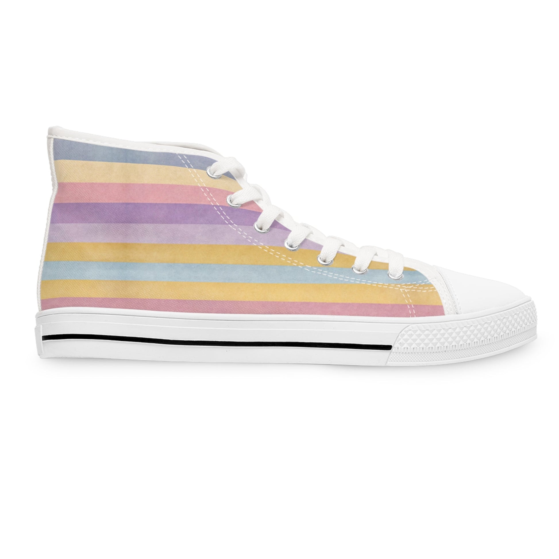 Printify Pastel Rainbow High-Top Canvas Sneakers 2025