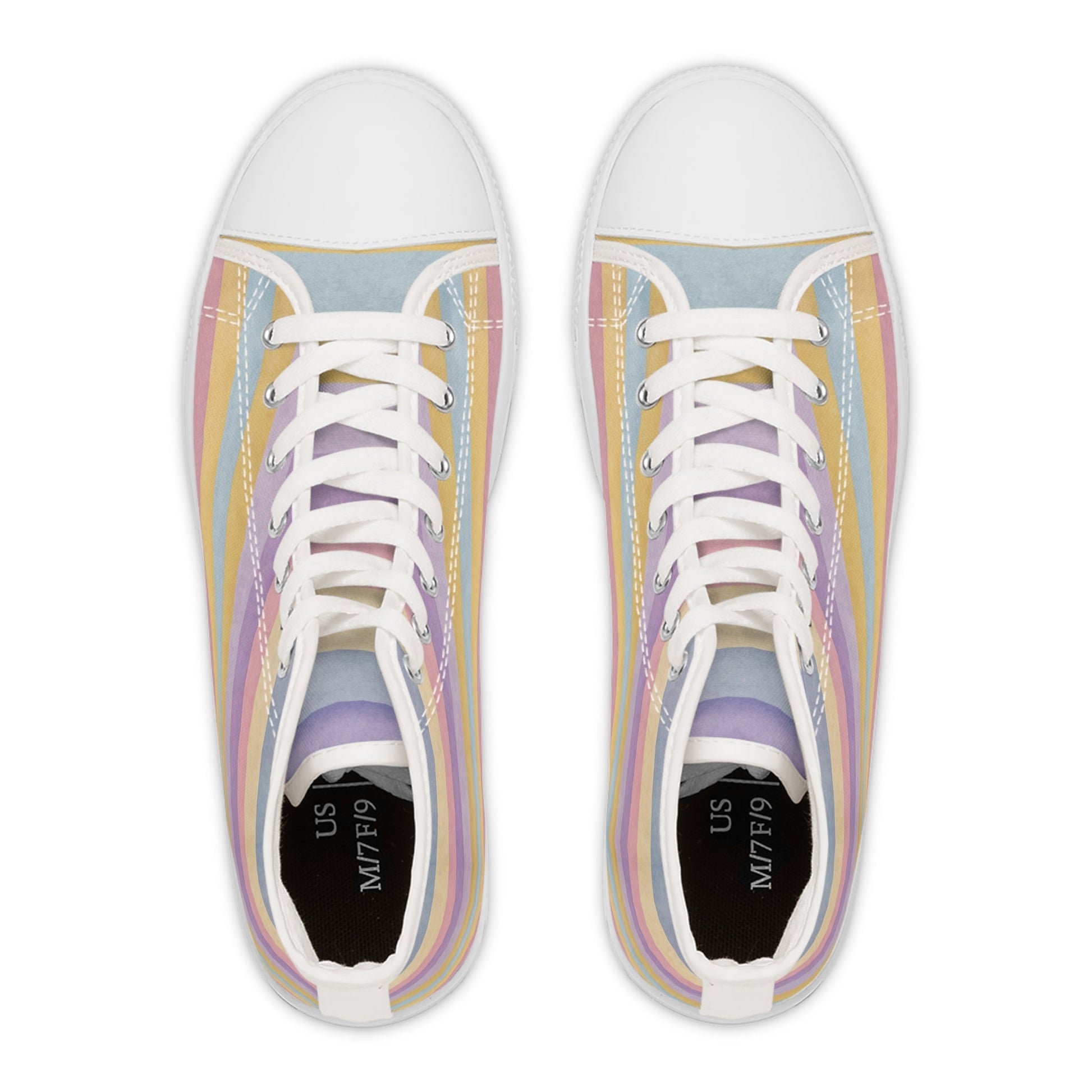 Printify Pastel Rainbow High-Top Canvas Sneakers 2025