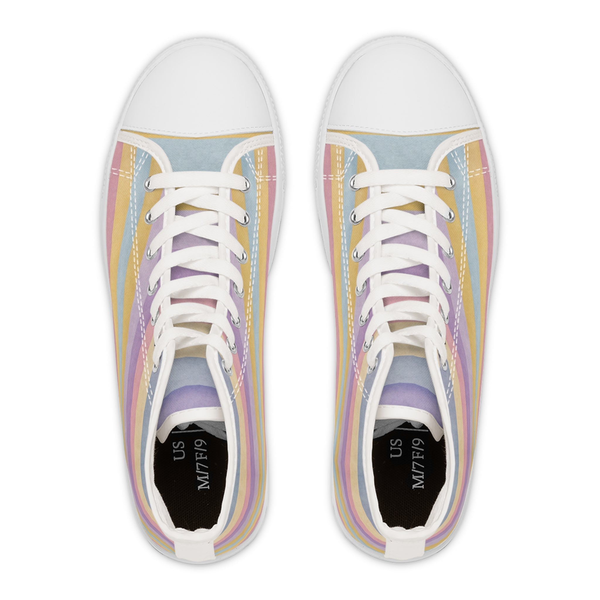 Printify Pastel Rainbow High-Top Canvas Sneakers 2025