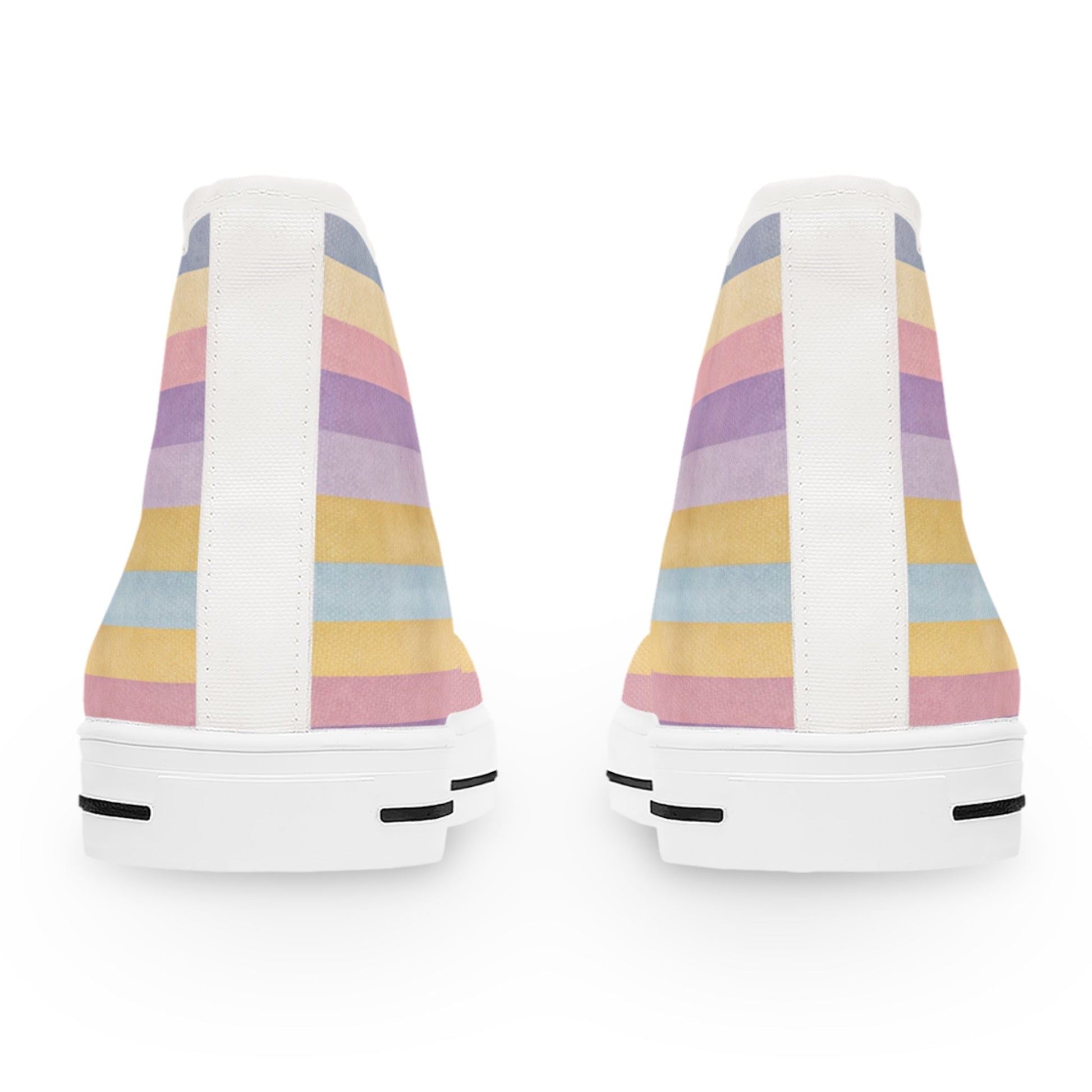 Printify Pastel Rainbow High-Top Canvas Sneakers 2025
