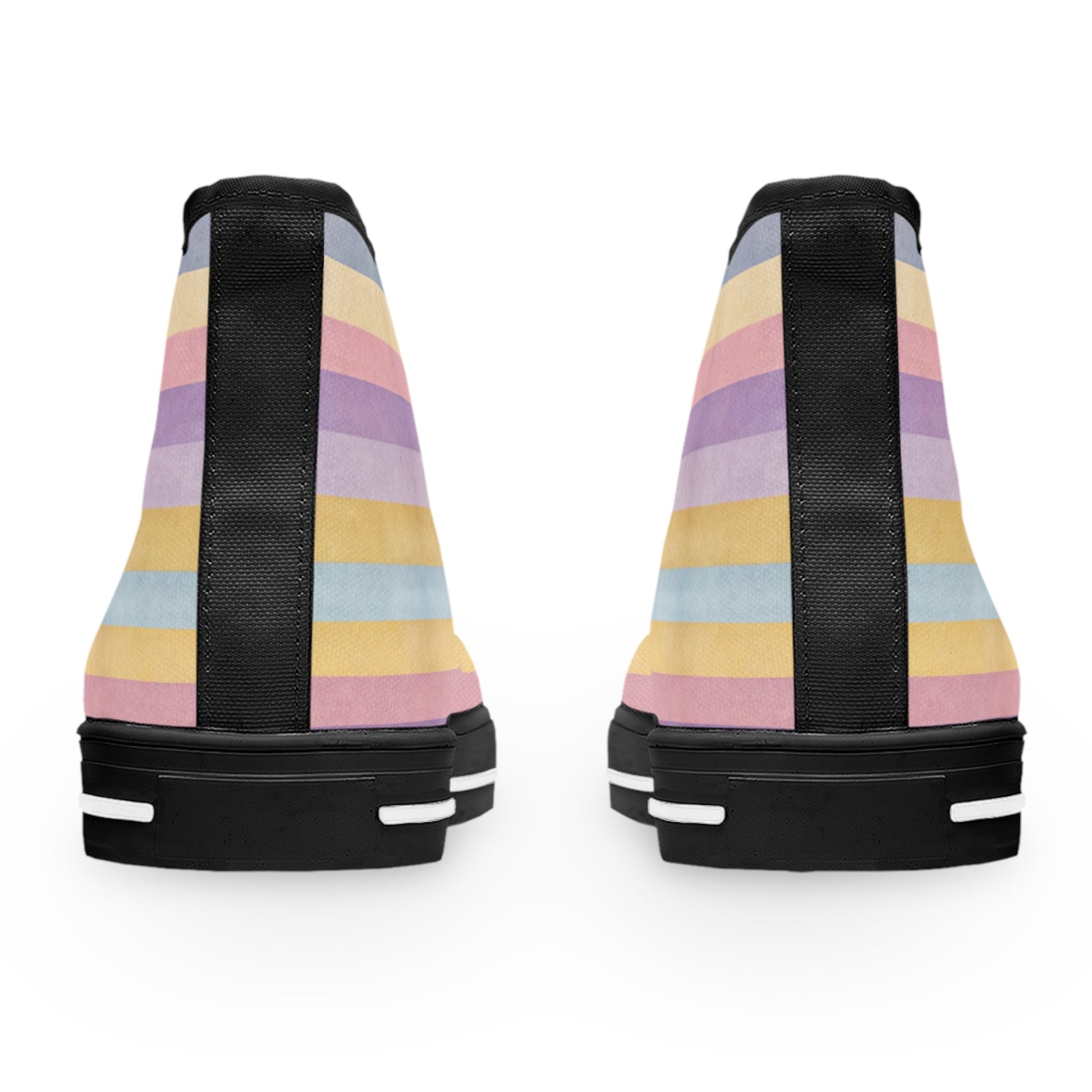 Printify Pastel Rainbow High-Top Canvas Sneakers 2025