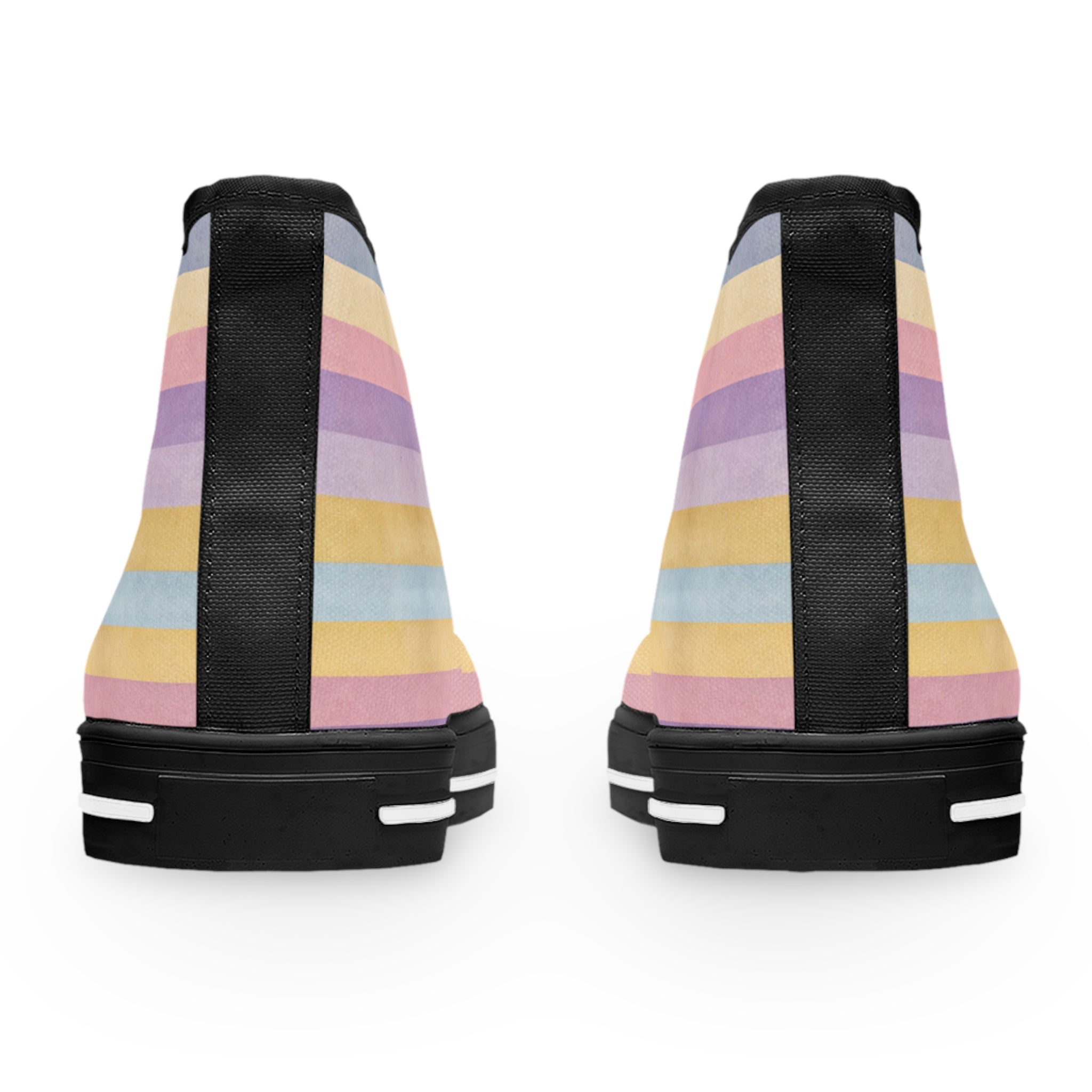 Printify Pastel Rainbow High-Top Canvas Sneakers 2025