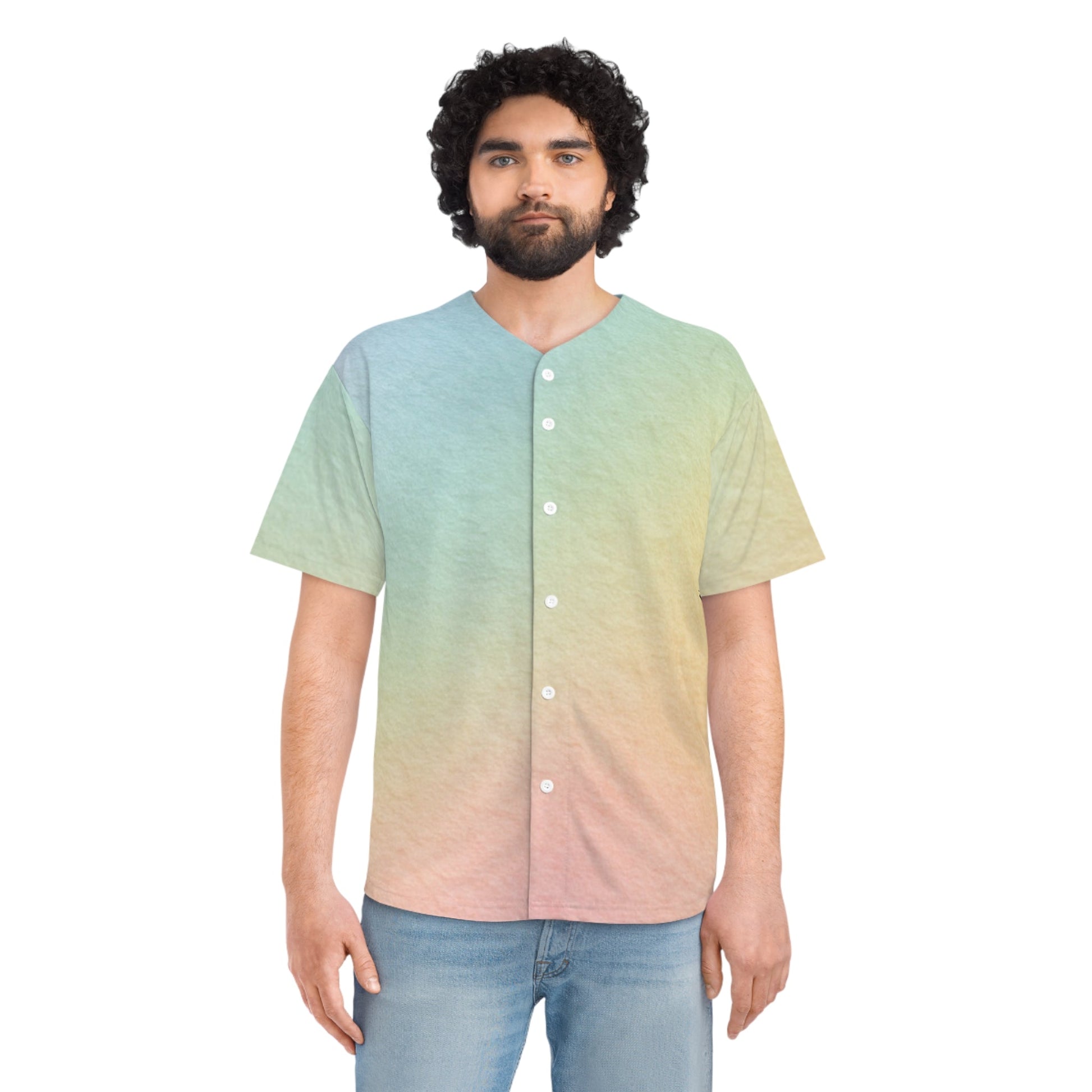 Printify Pastel Rainbow Ombré Baseball Jersey 2025