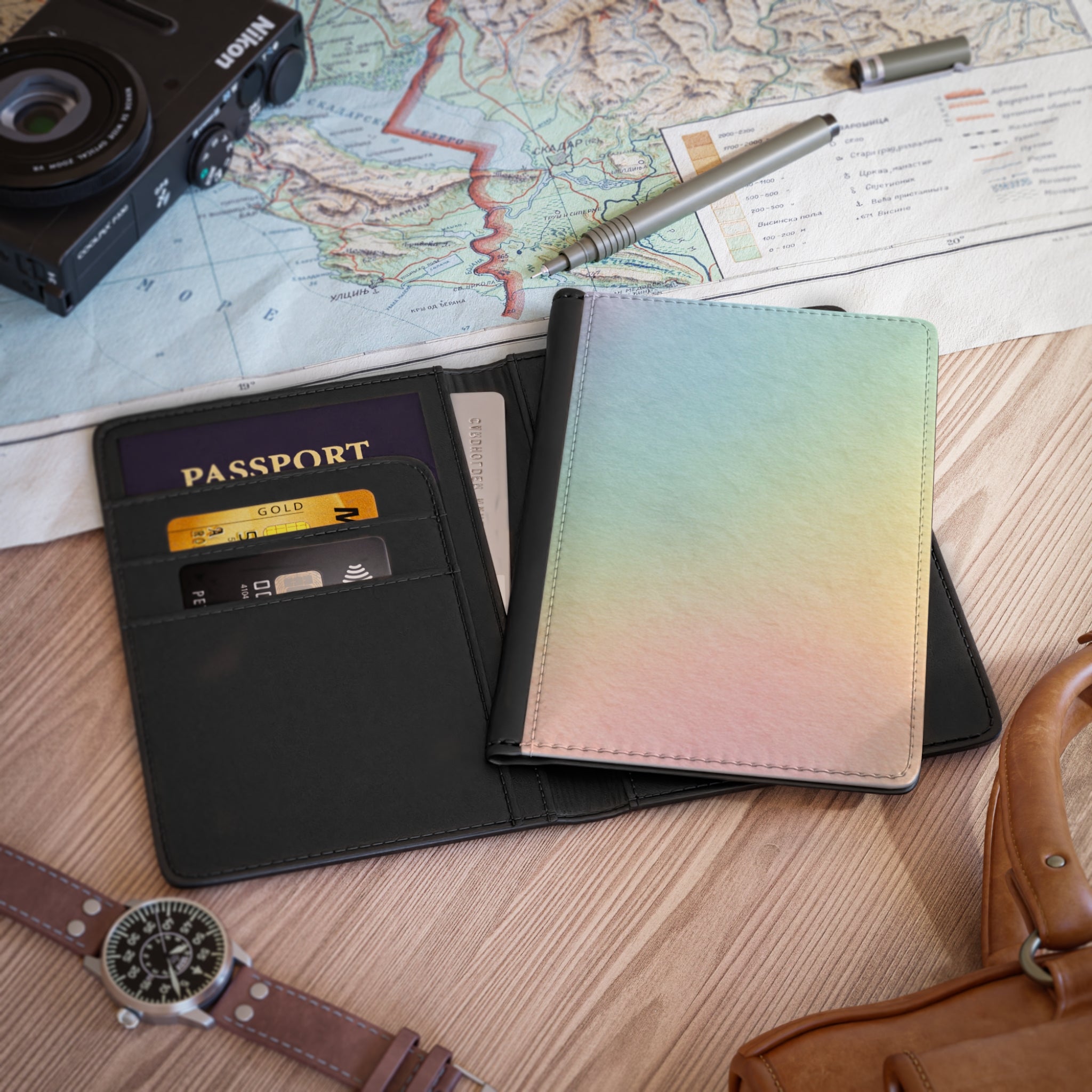 Pastel Rainbow Personalized Passport Cover, Artsulli - Art is Long, Life is Short, Accessories, , , , , , , 