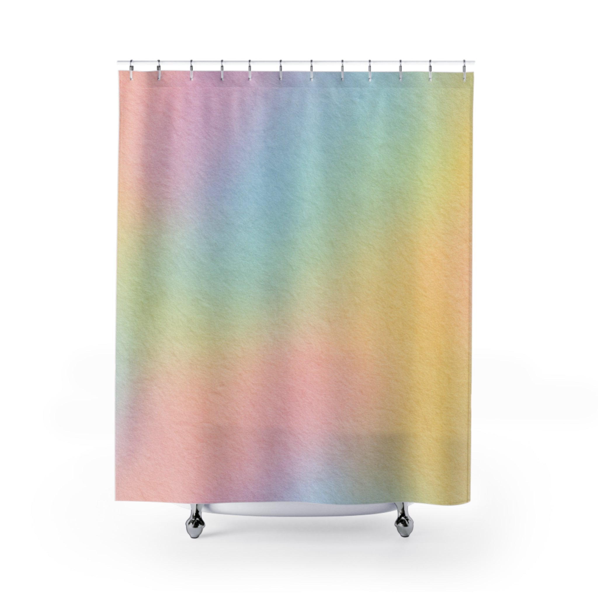 Printify Pastel Rainbow Polyester Shower Curtain 2025