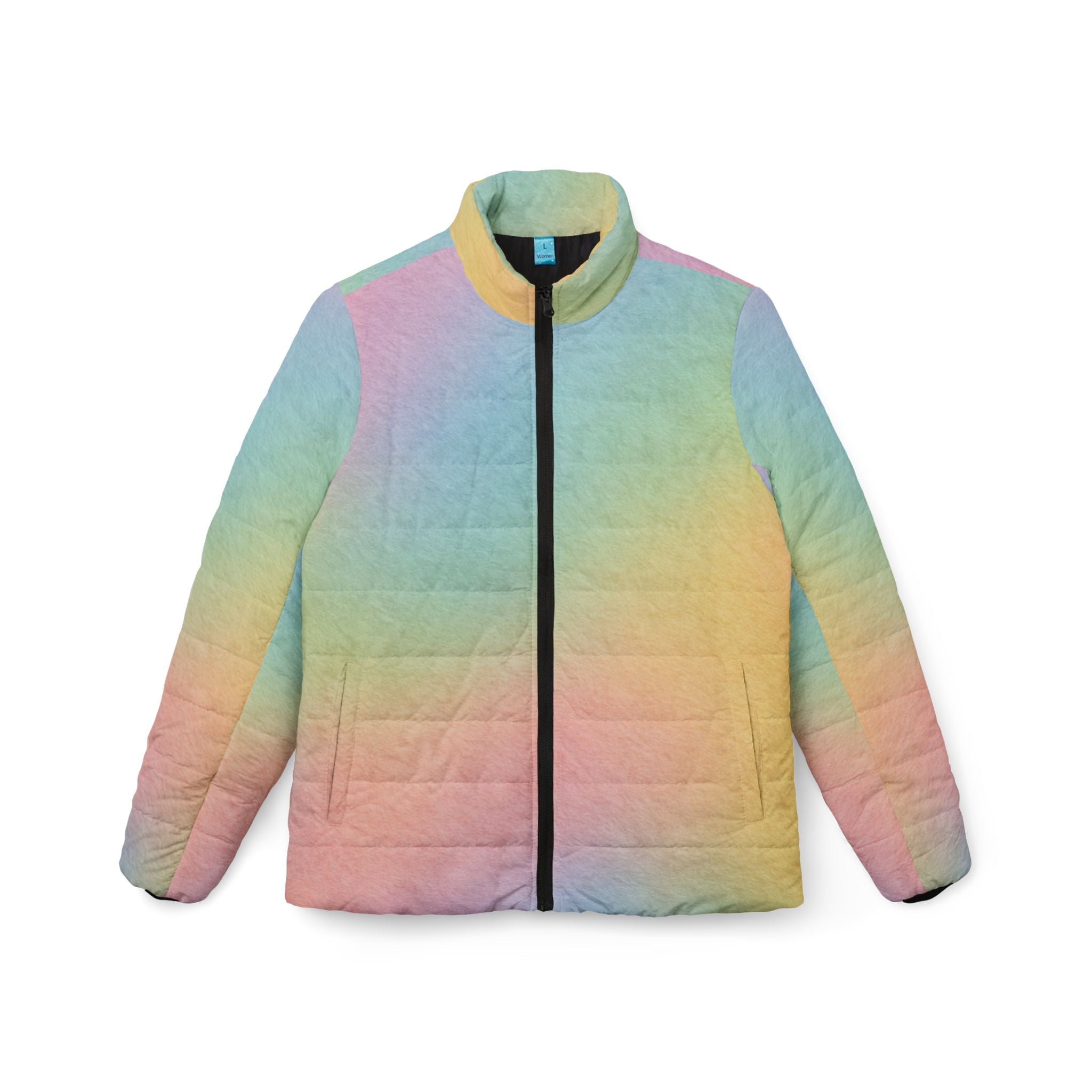 Printify Pastel Rainbow Puffer Jacket 2025