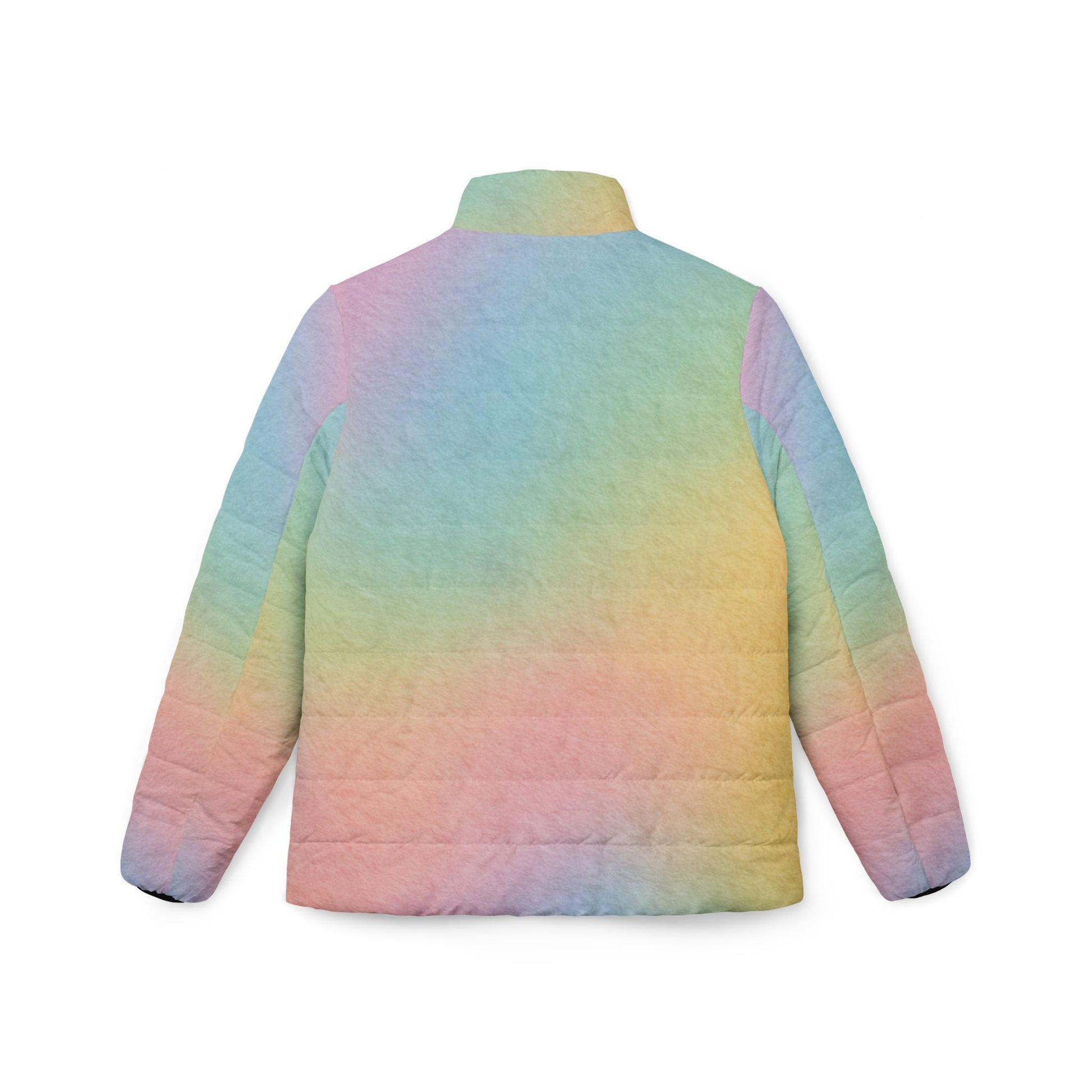 Pastel Rainbow Puffer Jacket, Artsulli - Art is Long, Life is Short, All Over Prints, , , , , , , 