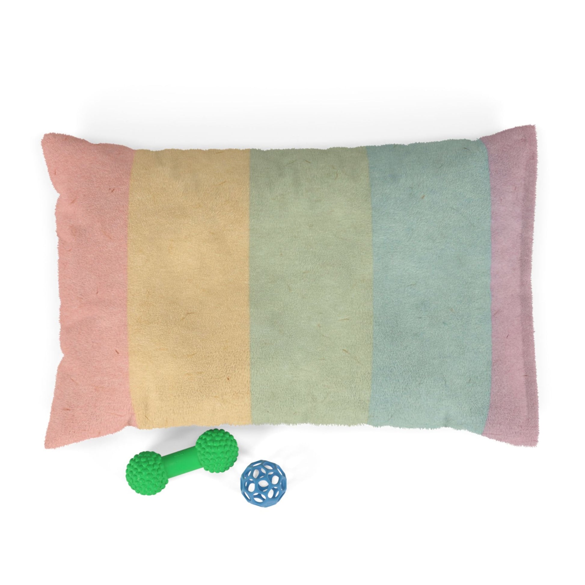 Printify Pastel Rainbow Stripe Pet Bed with Toys 2025