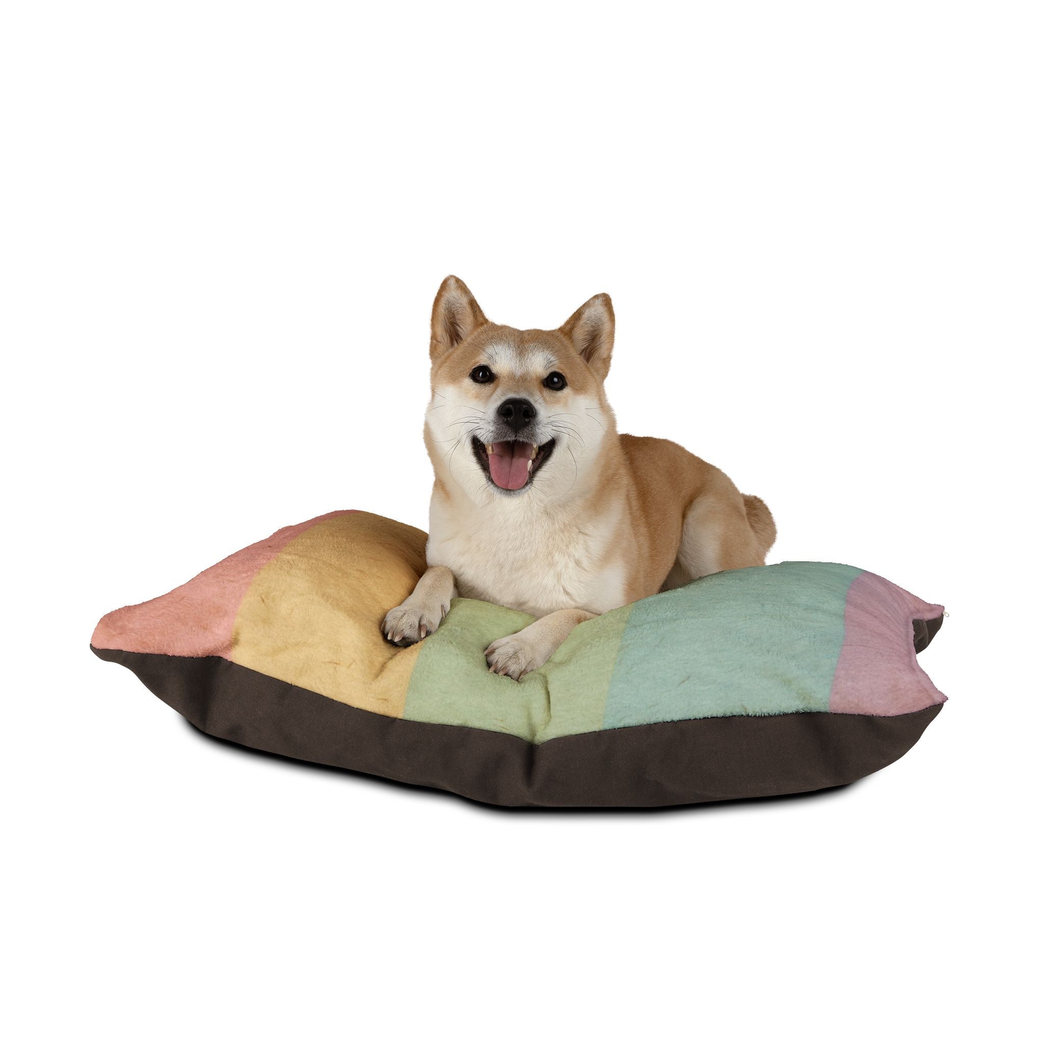 Printify Pastel Rainbow Stripe Pet Bed with Toys 2025