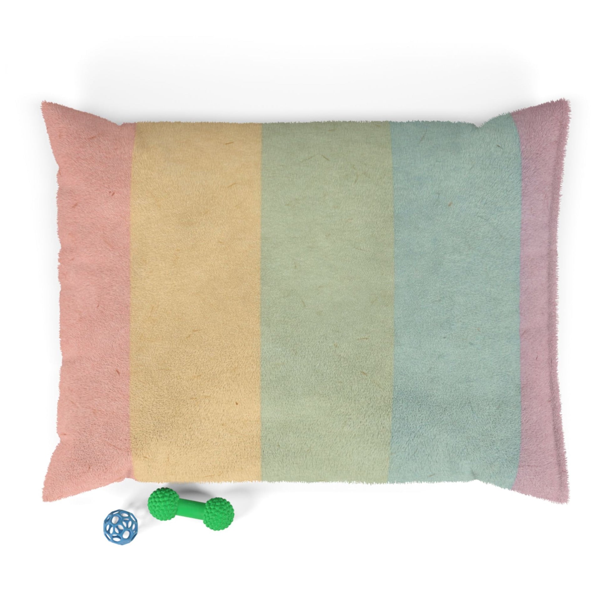 Printify Pastel Rainbow Stripe Pet Bed with Toys 2025