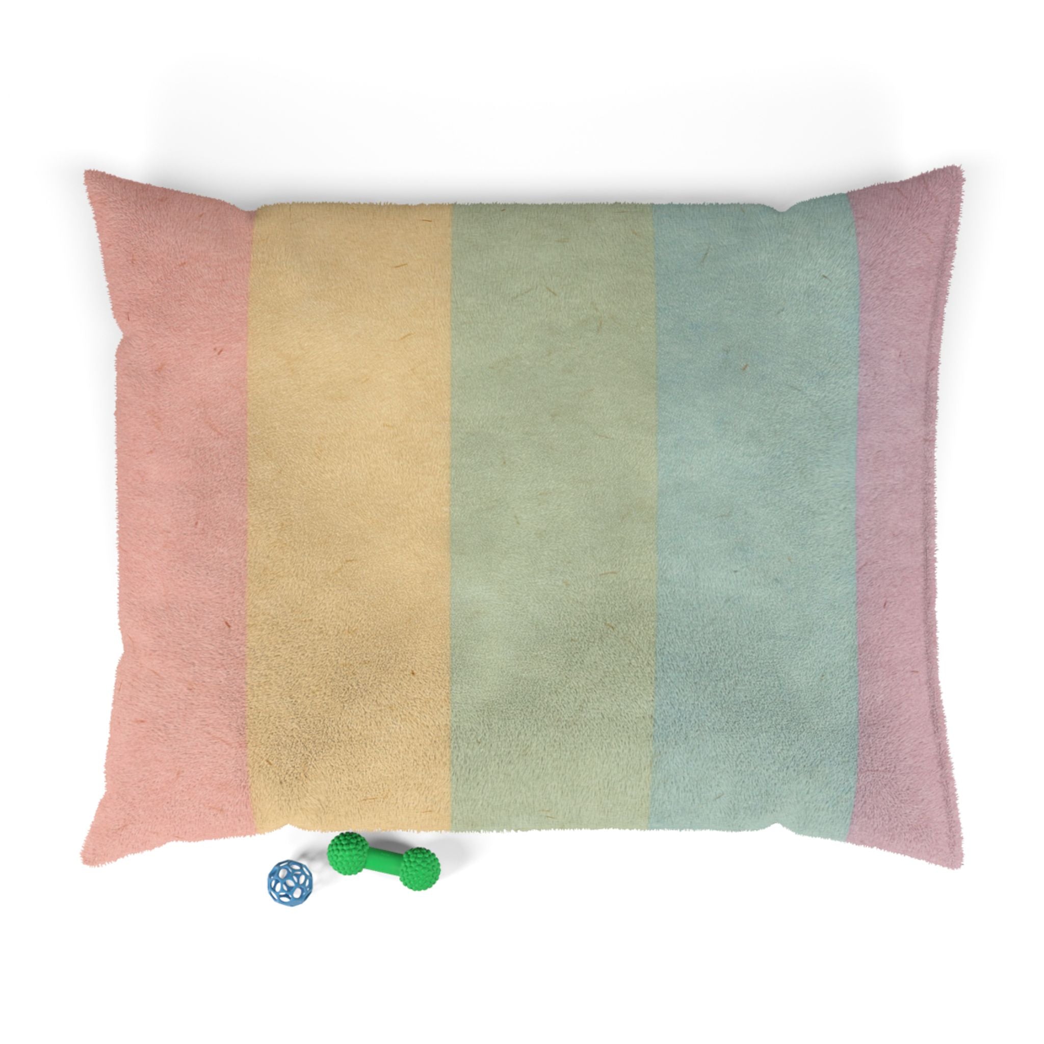 Printify Pastel Rainbow Stripe Pet Bed with Toys 2025