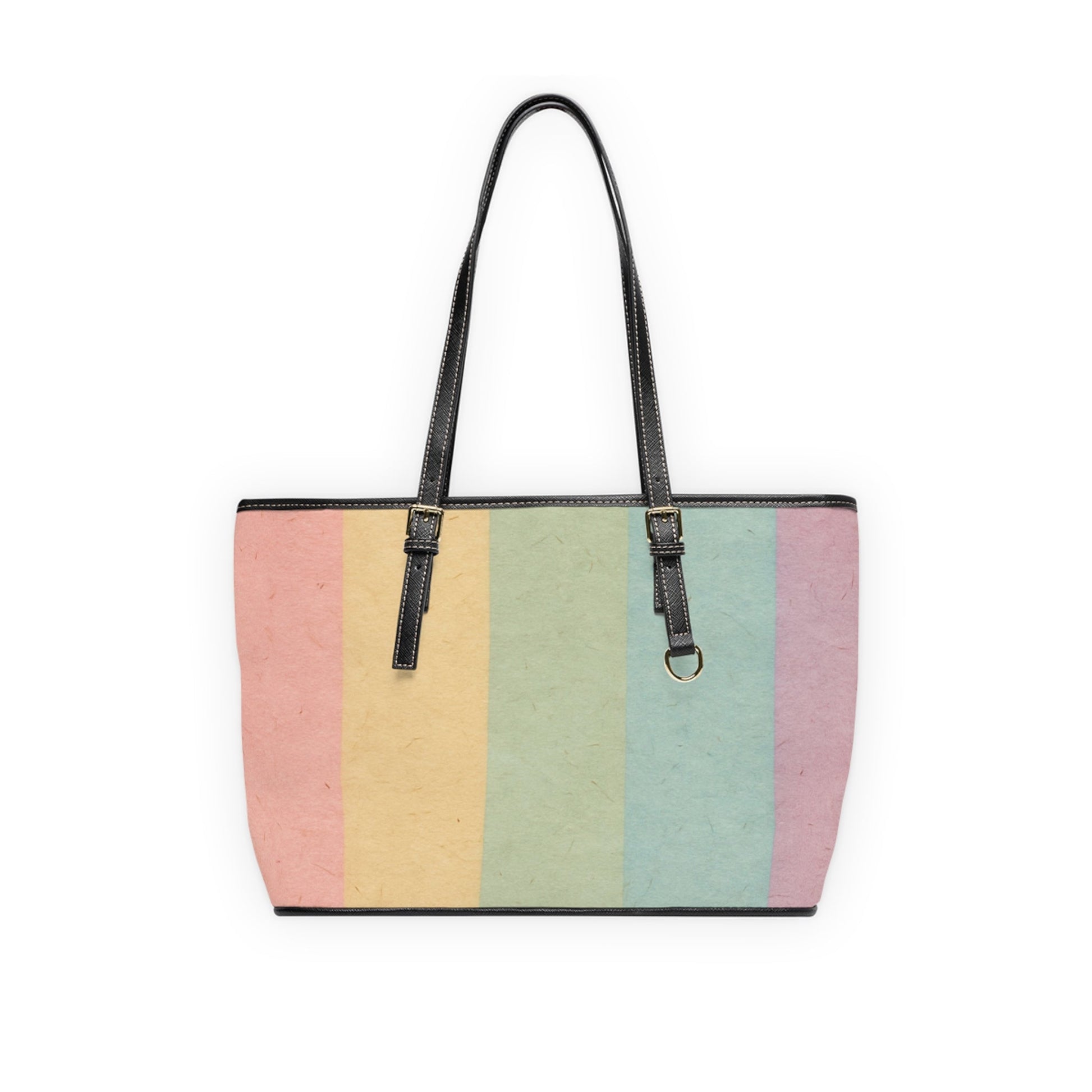 Pastel Rainbow Stripe Shoulder Bag, Artsulli - Art is Long, Life is Short, Bags, Size, 16" x 10", Color, Black, , , 43884548561204560270